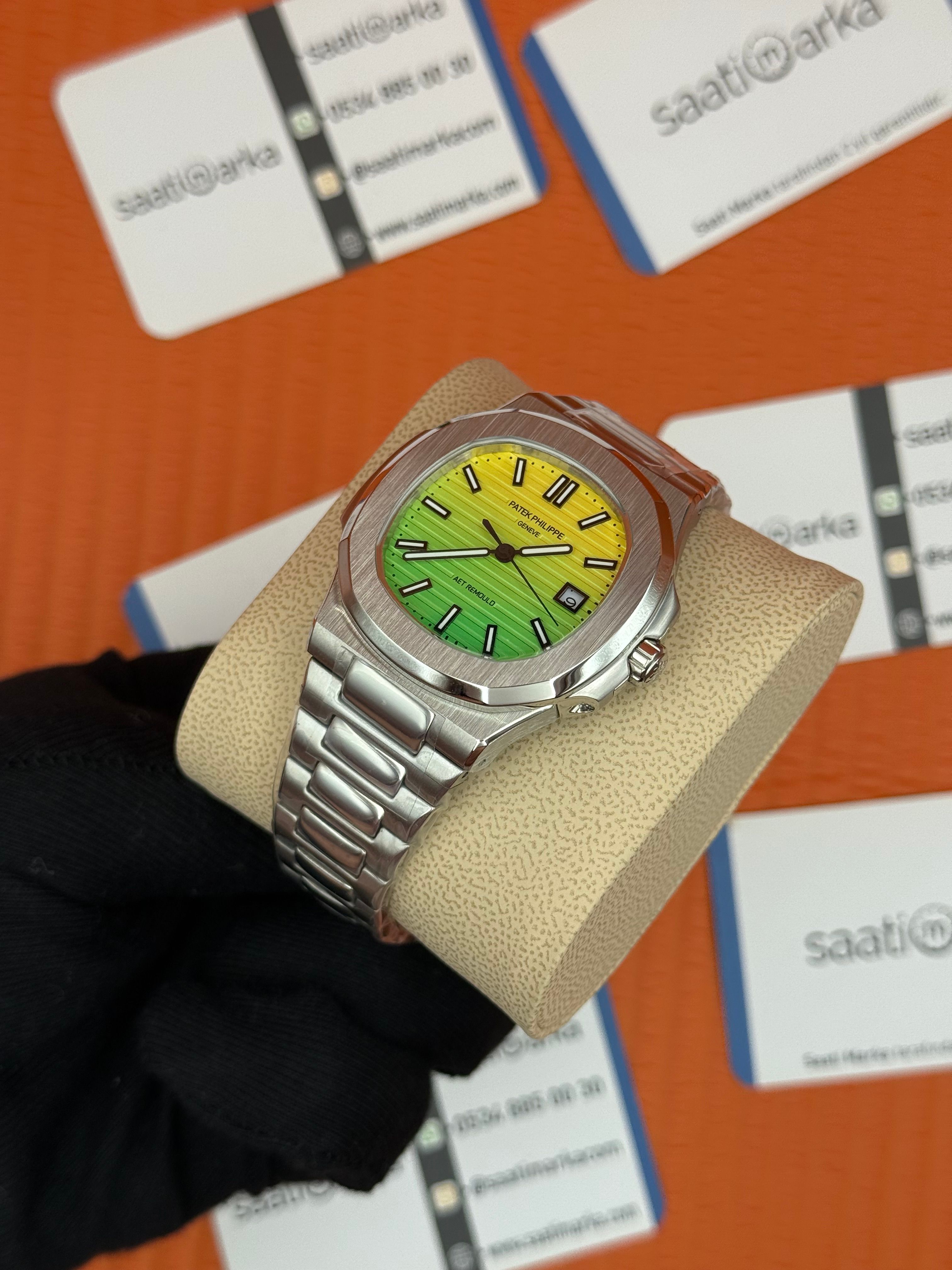 PATEK PHILIPPE nautilus lemon dial silver kasa kordon 