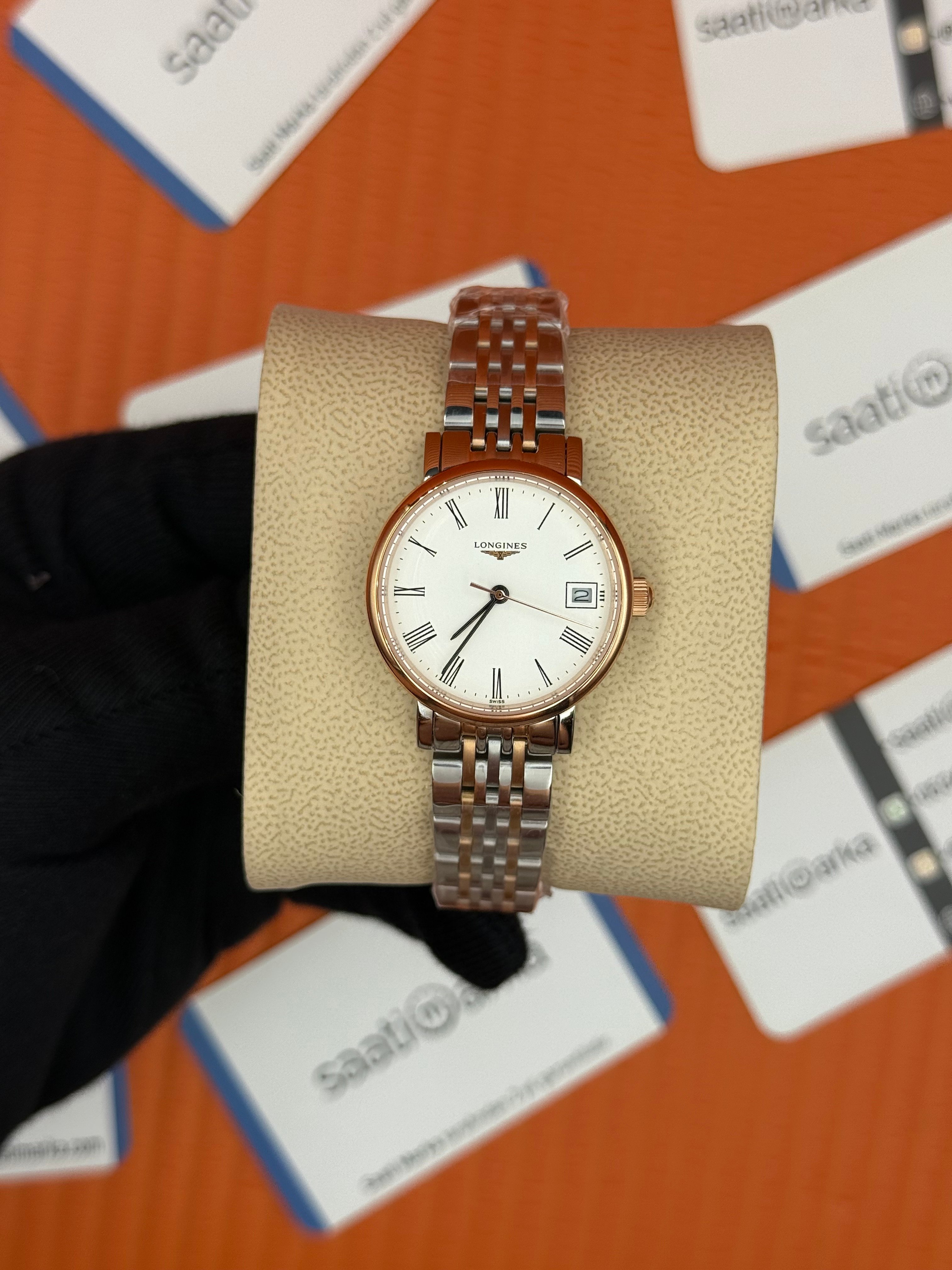 LONGİNES L43095117 beyaz roma rakamlı kadran rose silver kasa kordon