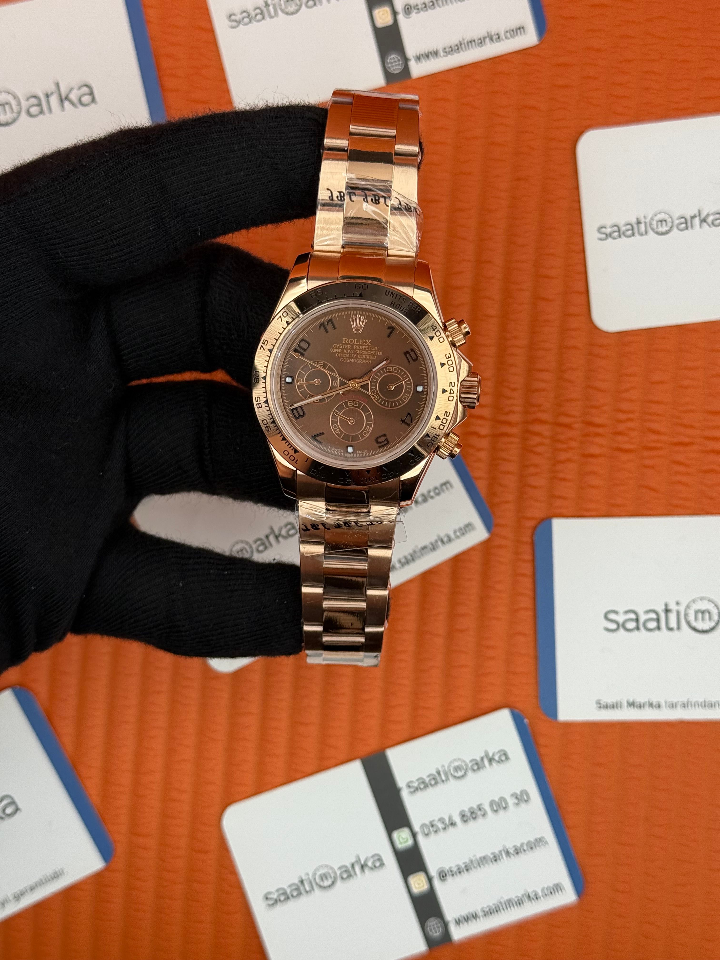 ROLEX Daytona chocolate dial rose kasa-kordon