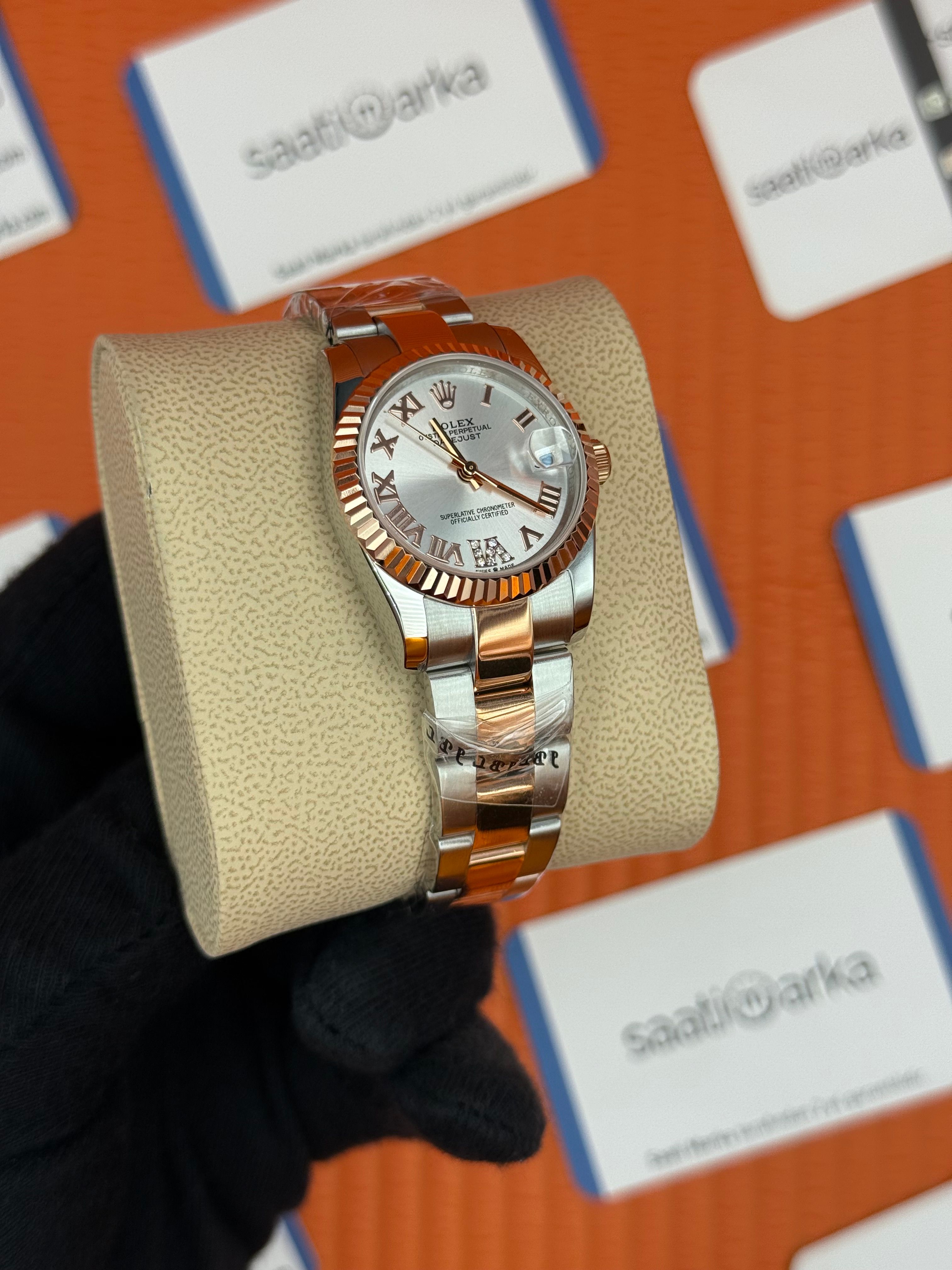 ROLEX datejust 31mm beyaz kadran oyster kordon 