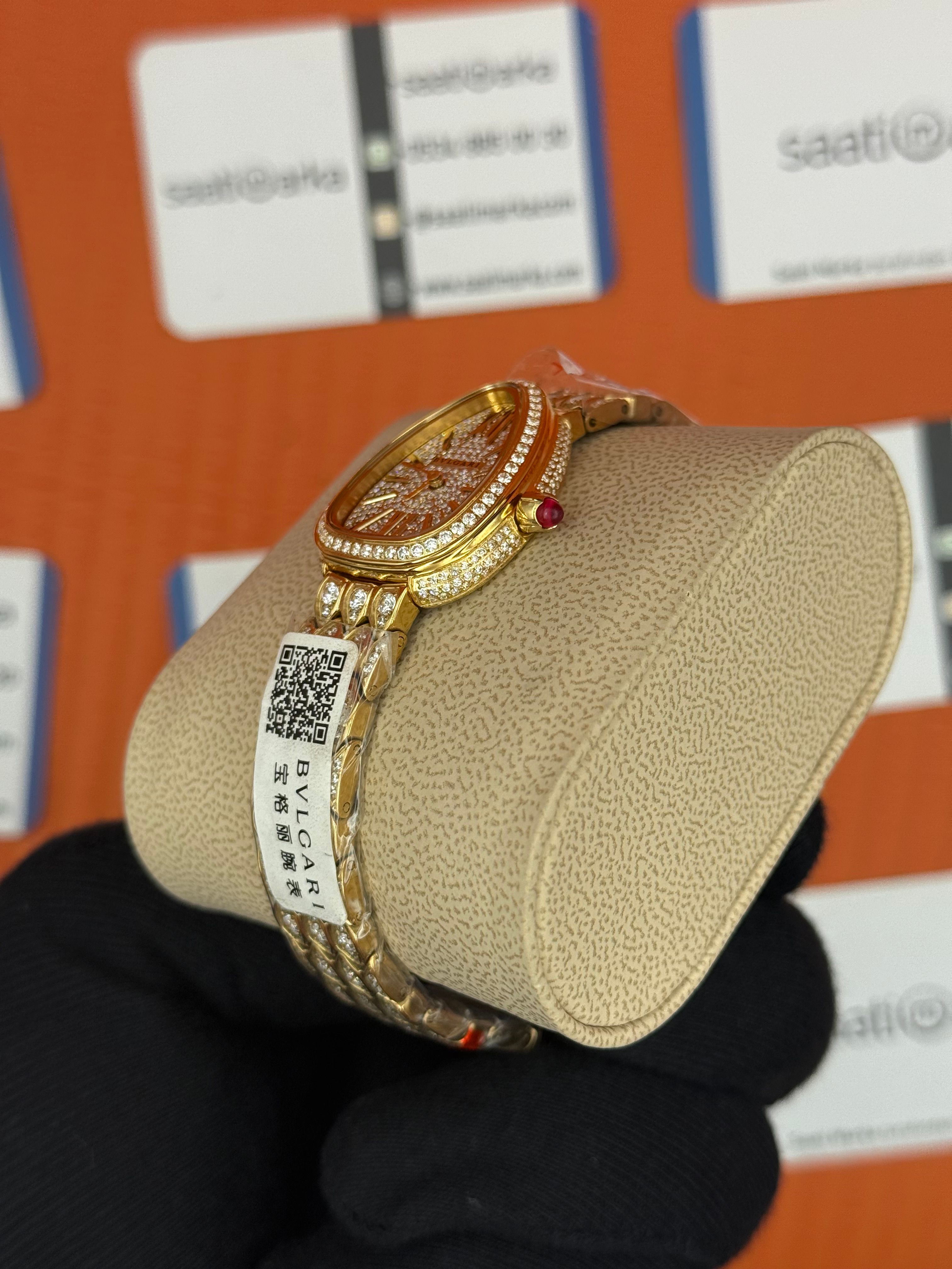 BVLGARİ serpenti seduttori full diamond gold kasa kordon kadın kol saati