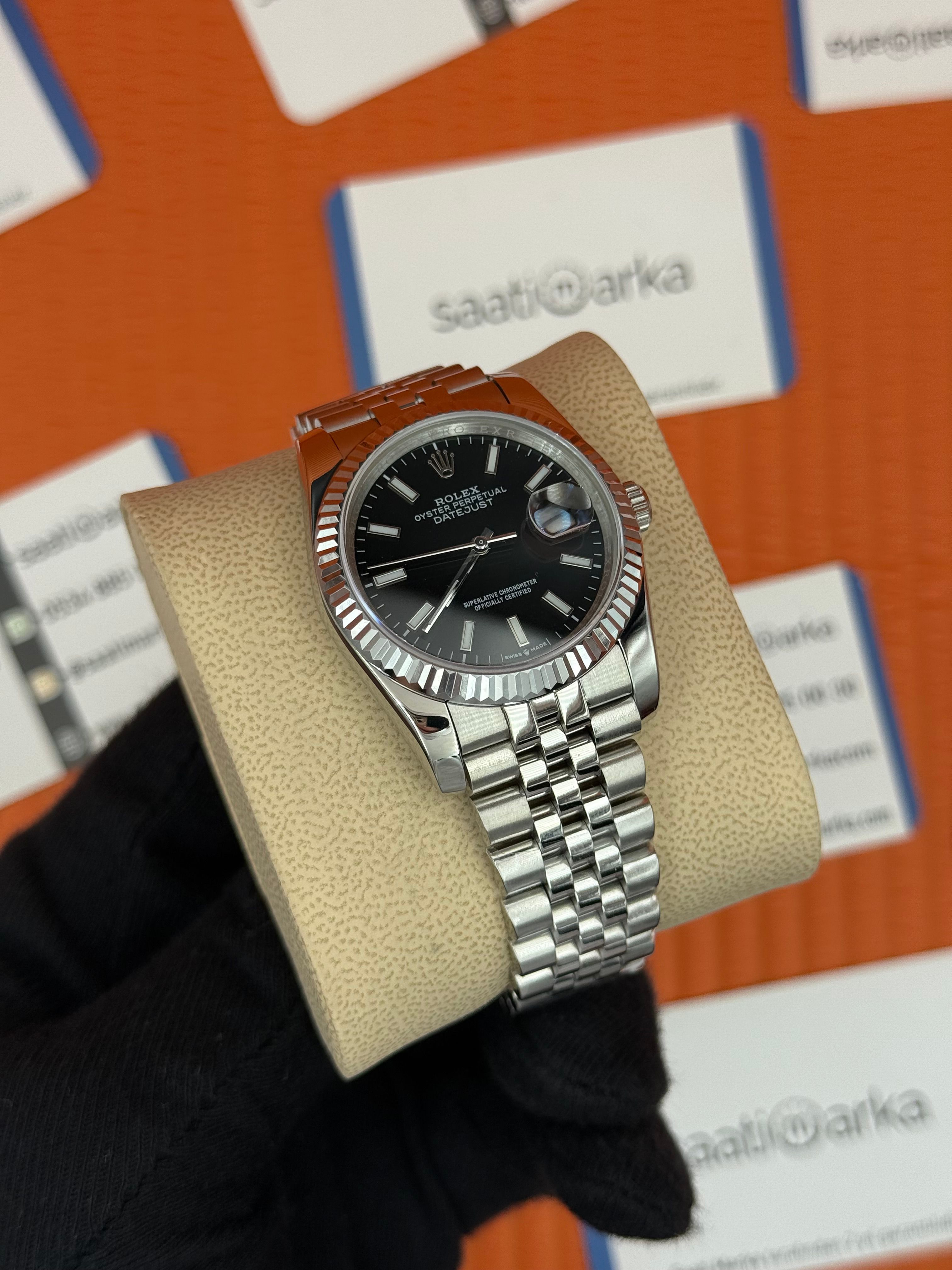 ROLEX datejust 36mm siyah kadran silver jubilee kordon 