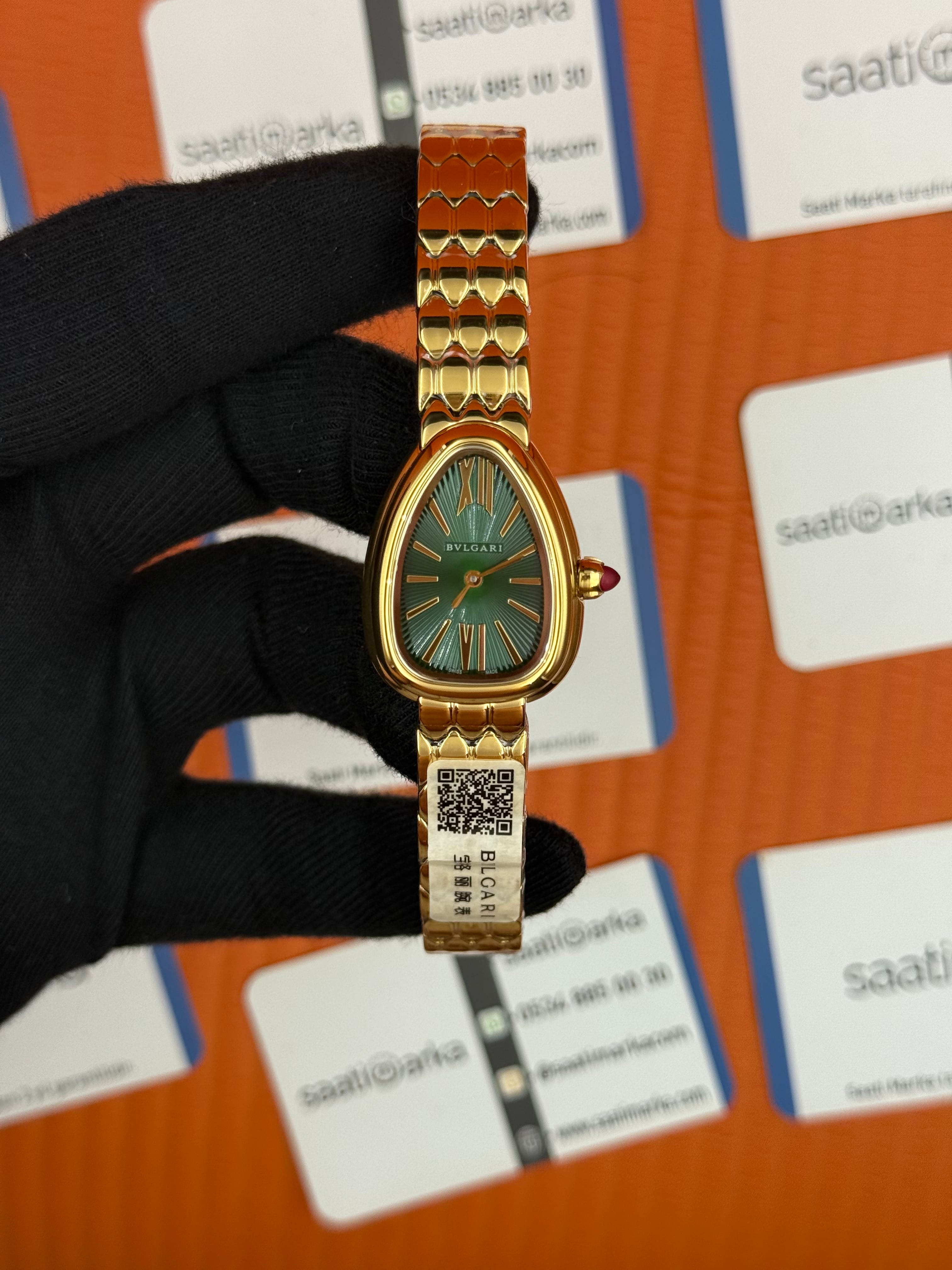 BVLGARİ serpenti seduttori yeşil kadran gold kasa kordon kadın kol saati