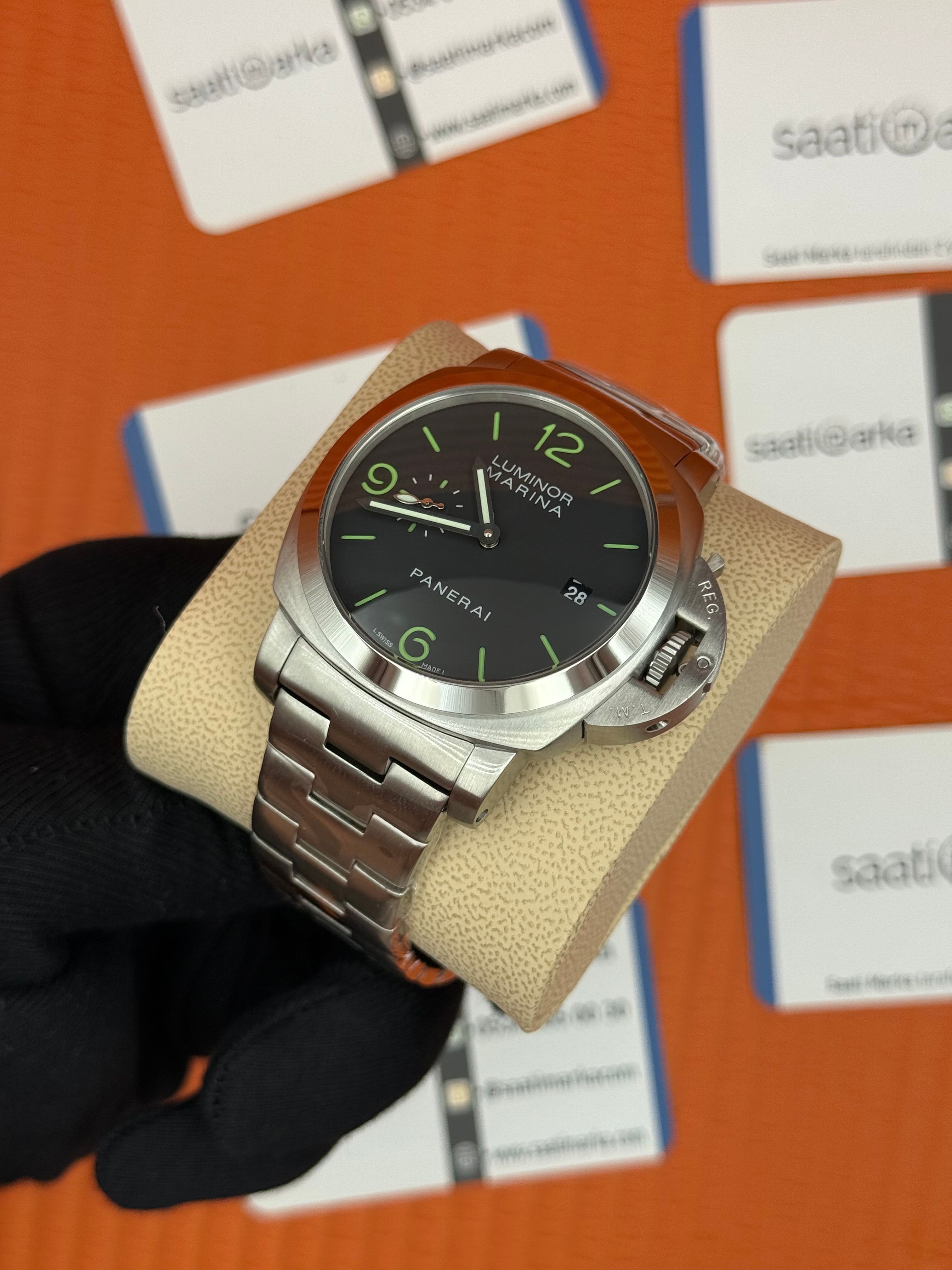 PANERAI marina çelik kasa kordon siyah kadran 