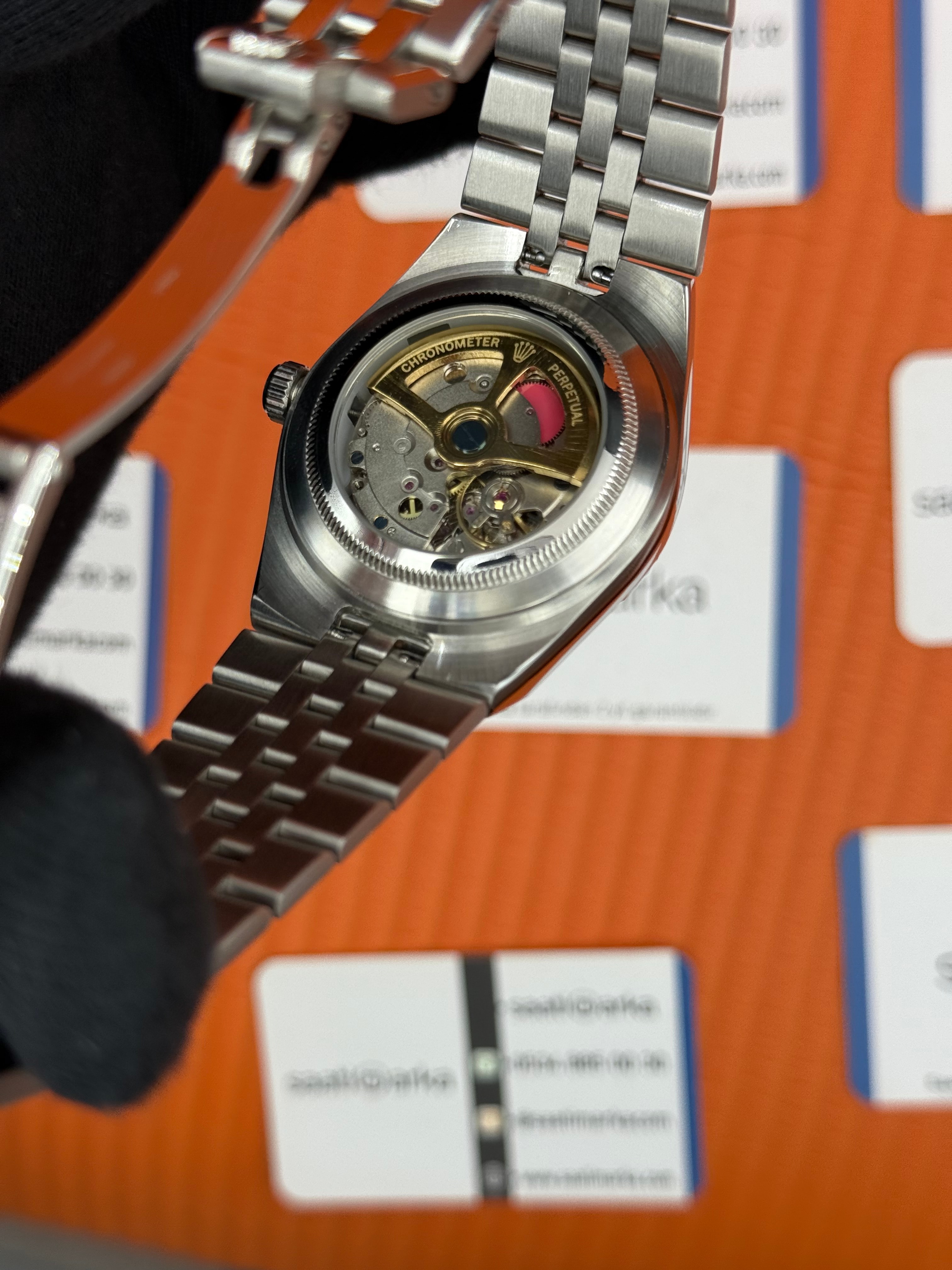 ROLEX land dweller 40mm gri kadran silver kasa kordon oystersteel erkek kol saati