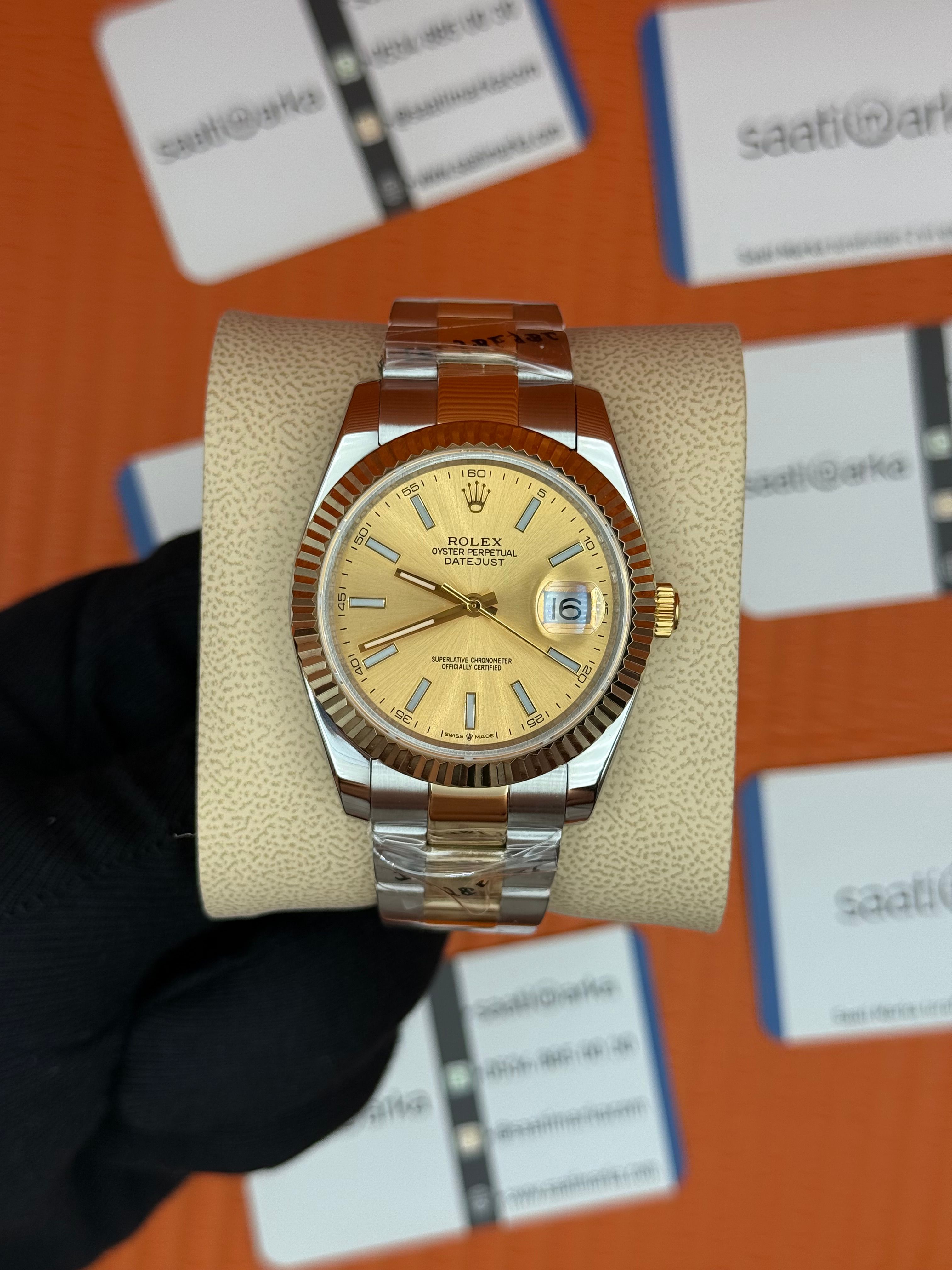 ROLEX Datejust champagne dial gold silver kasa-kordon oyster
