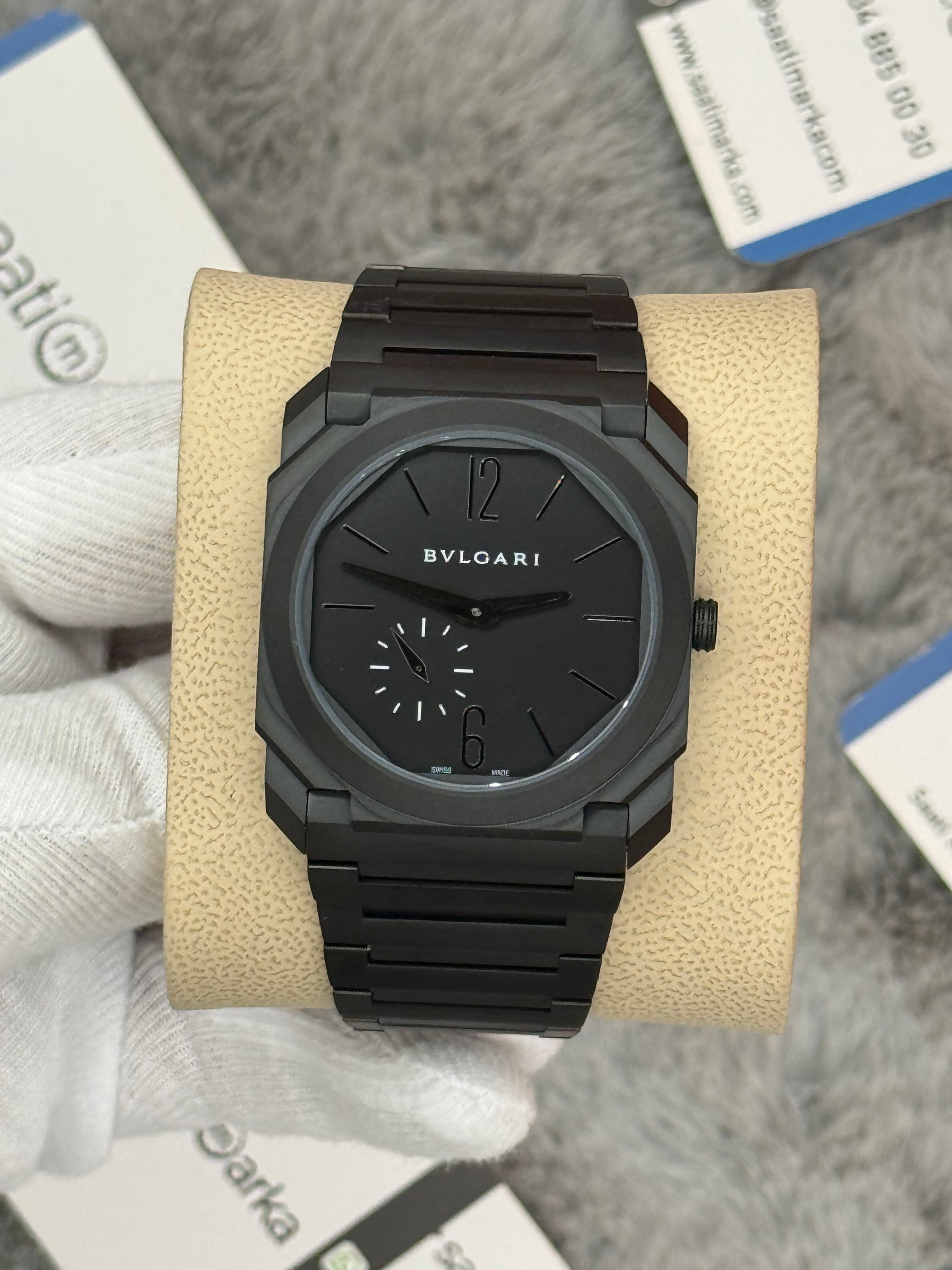 BVLGARİ octo 40mm dark black erkek kol saati