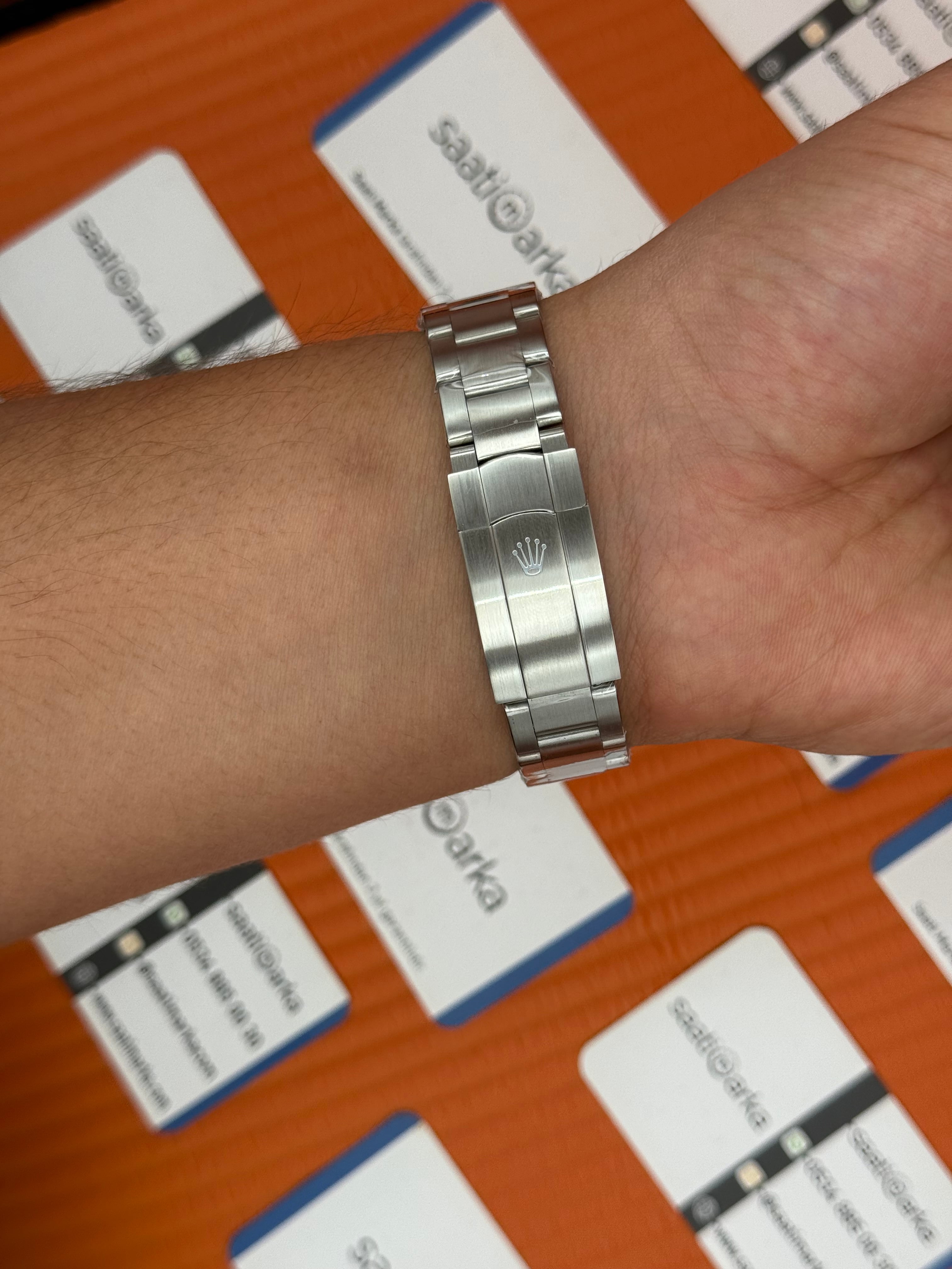 ROLEX oyster perpetual mavi kadran silver kasa kordon erkek kol saati
