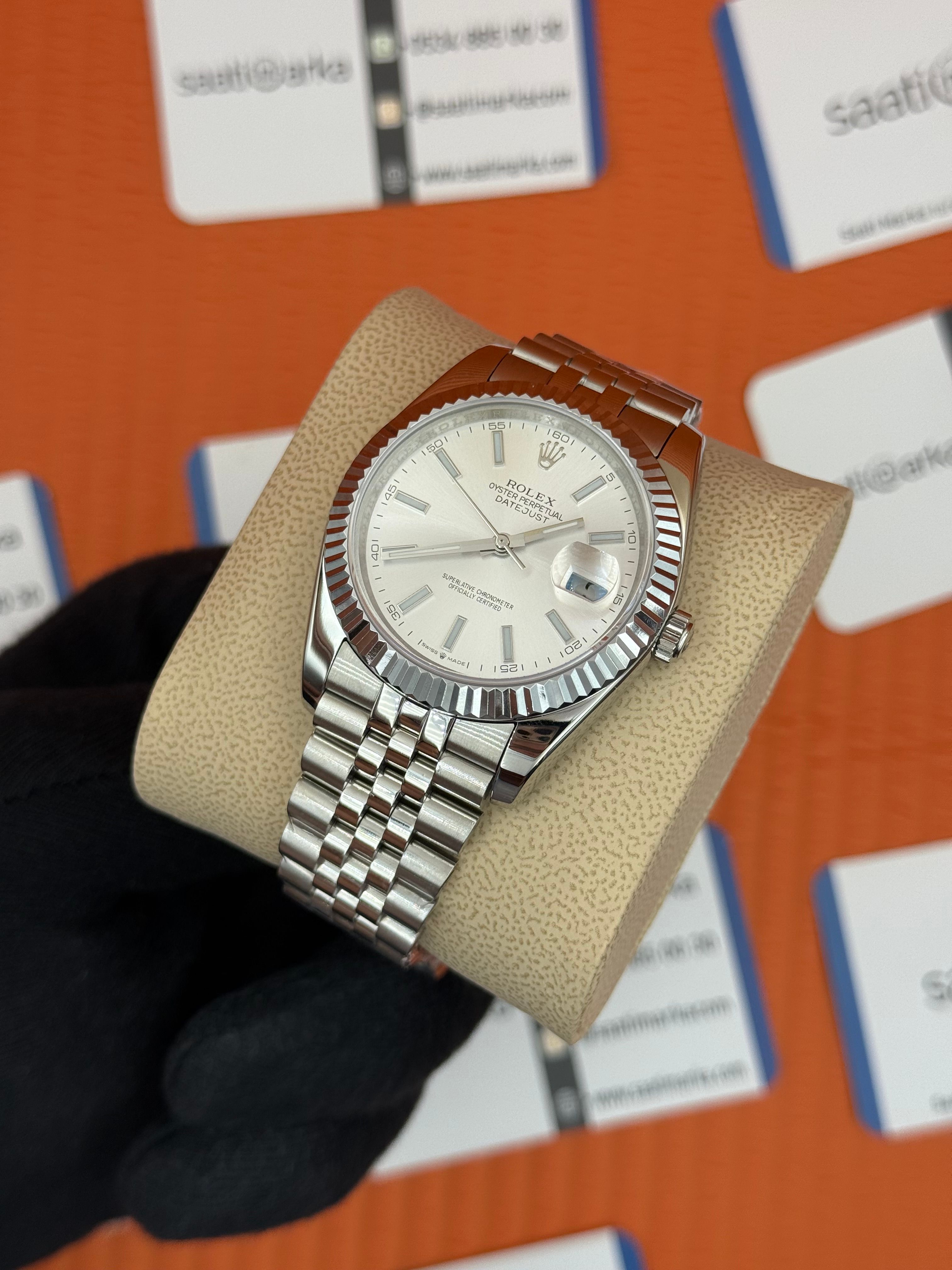 ROLEX Datejust white dial silver jubilee kodon