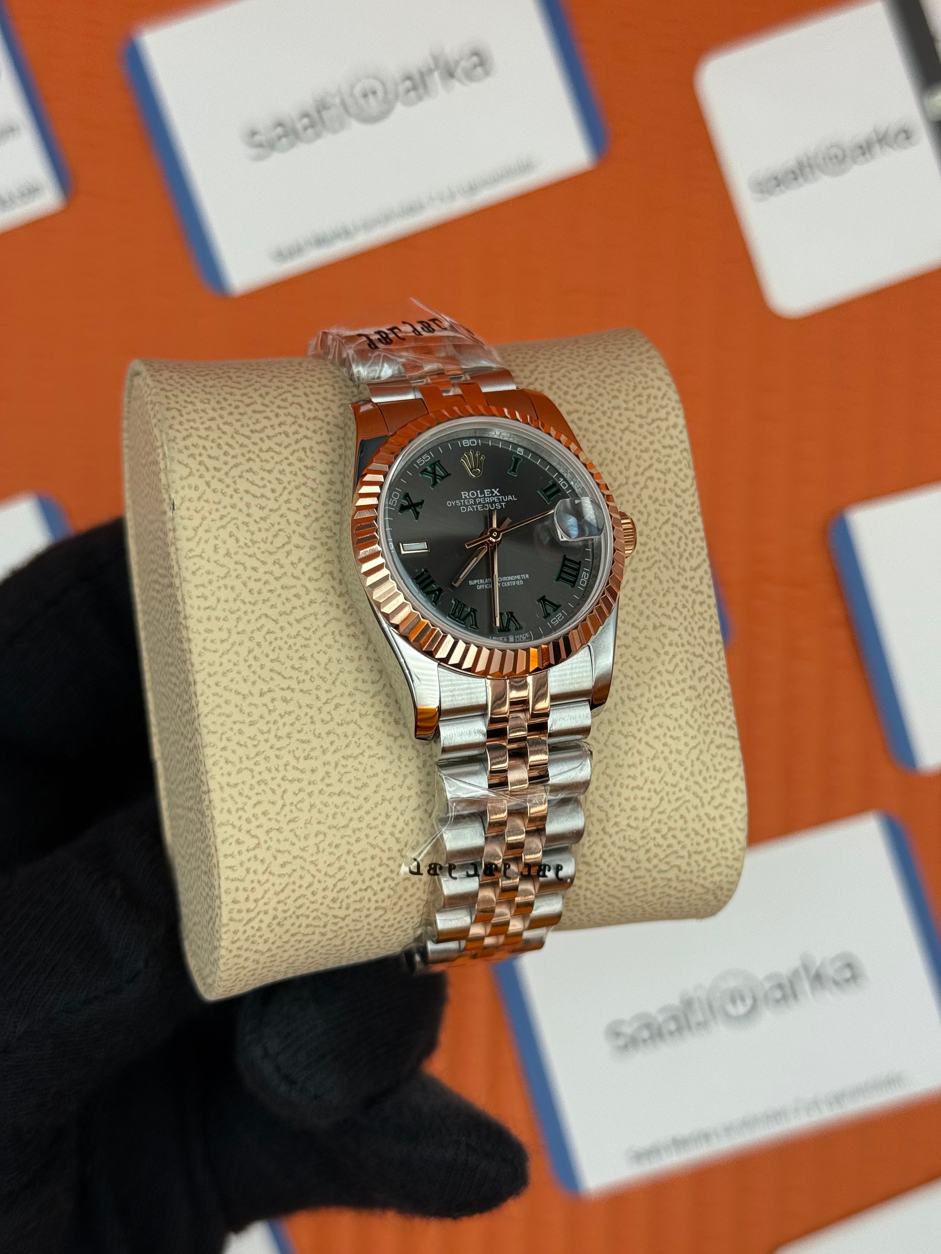 ROELX datejust 31mm roma rakamlı kadran rose silver jubilee kordon