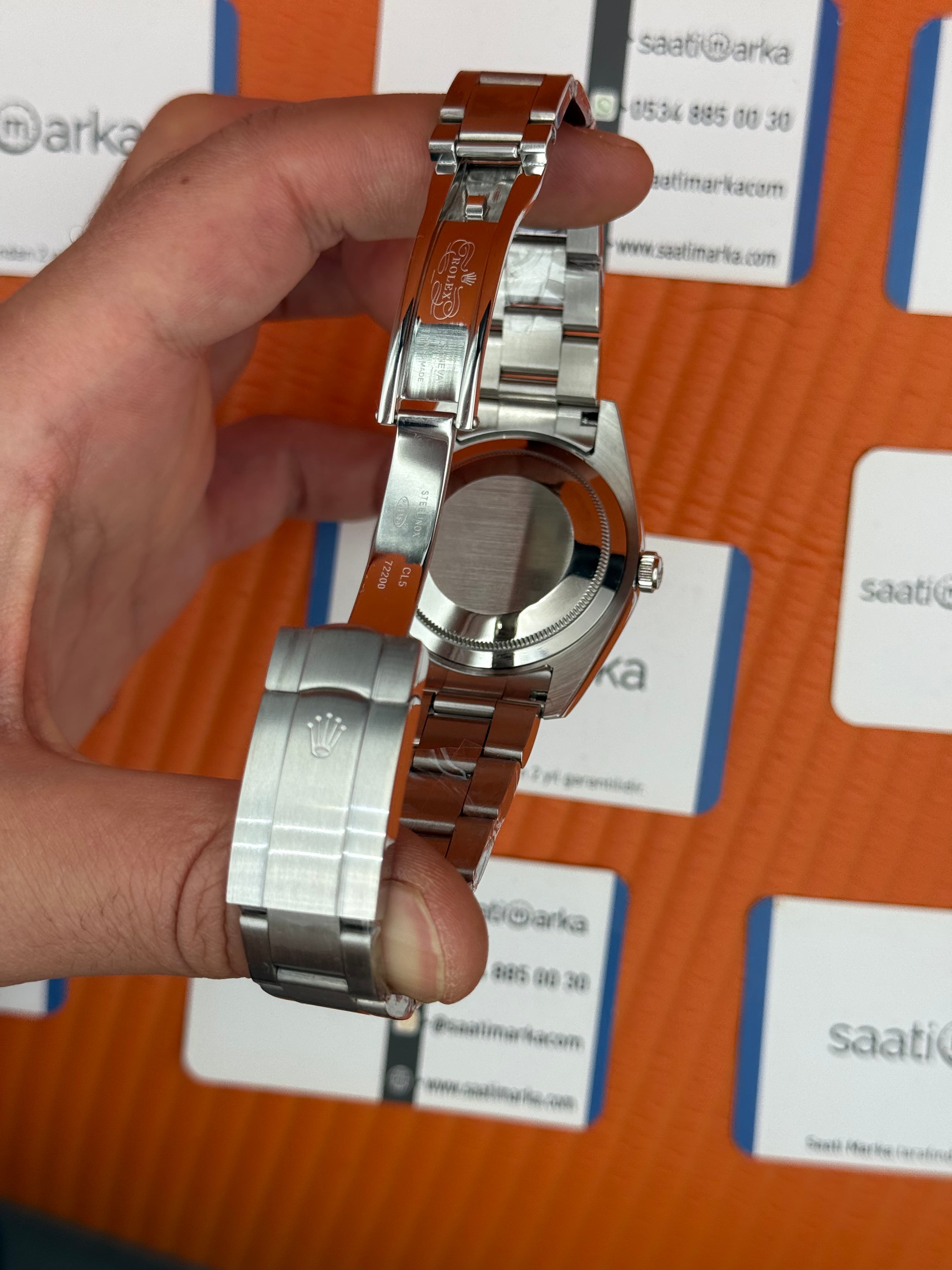 ROLEX oyster perpetual levander kadran silver kasa kordon erkek kol saati