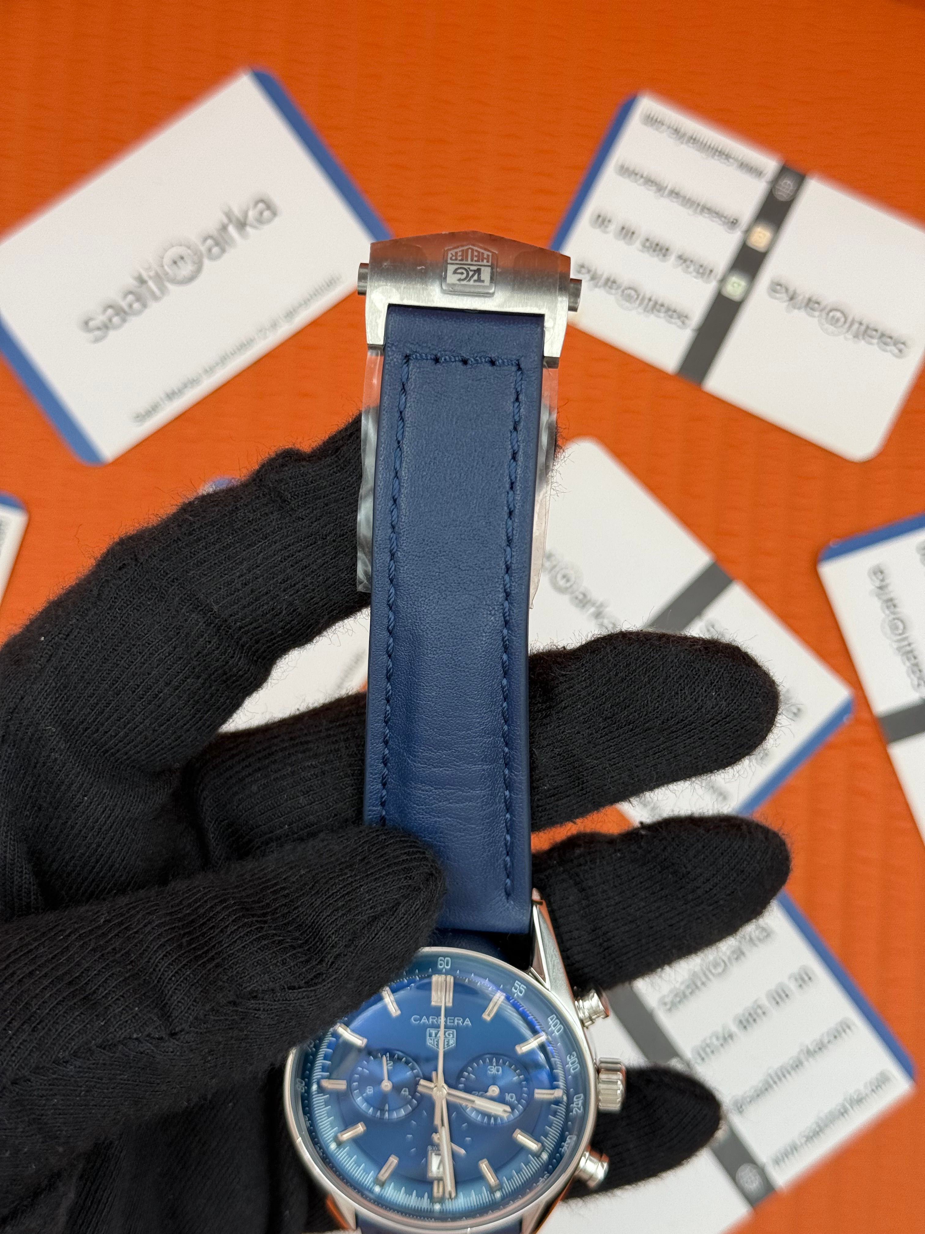 TAGHEUER CARRERA LACİVERT KORDON LACİVERT KADRAN GÜMÜŞ KASA 