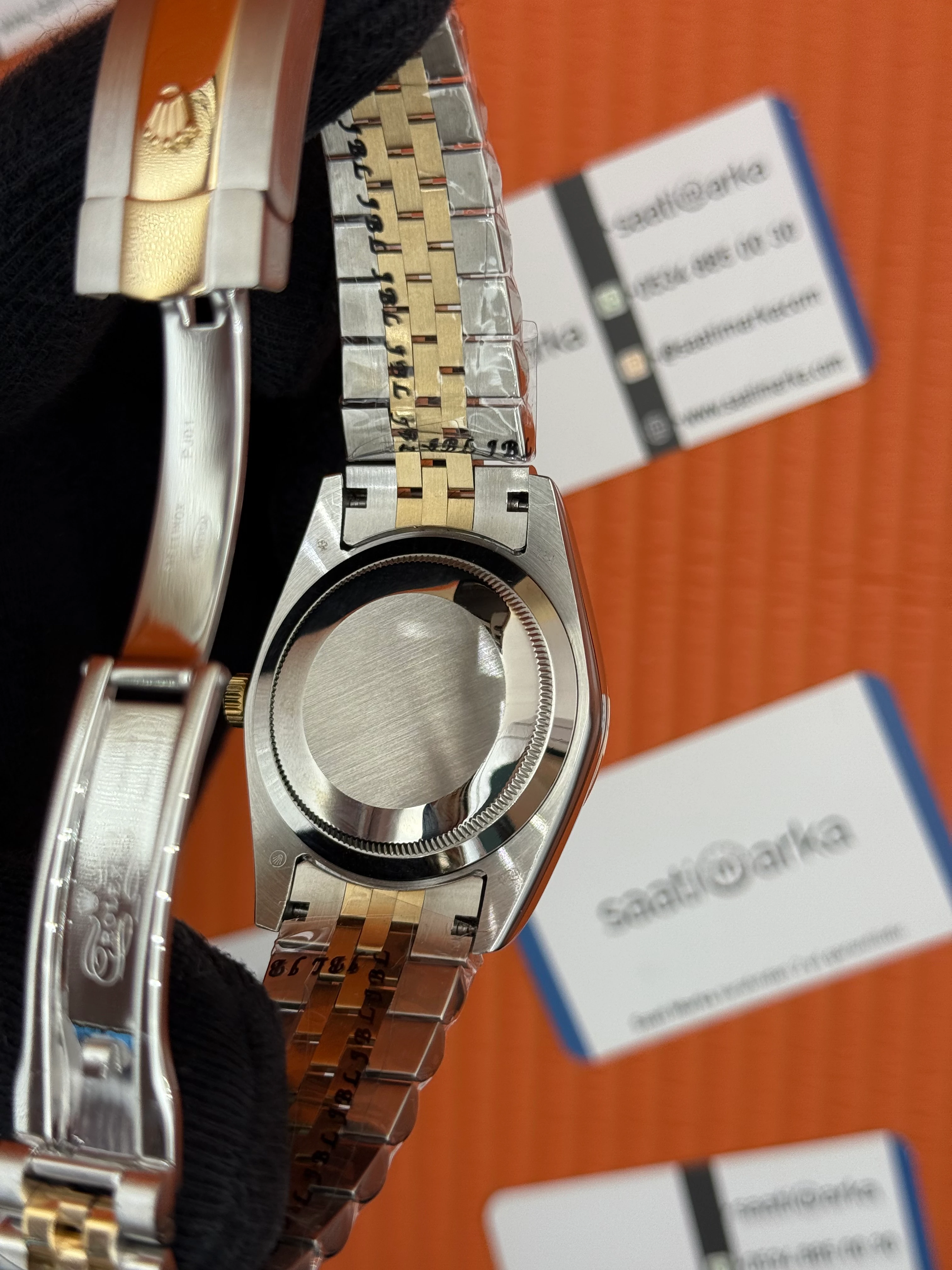 ROLEX Datejust roma rakamlı black dial gold-silver jubilee kordon