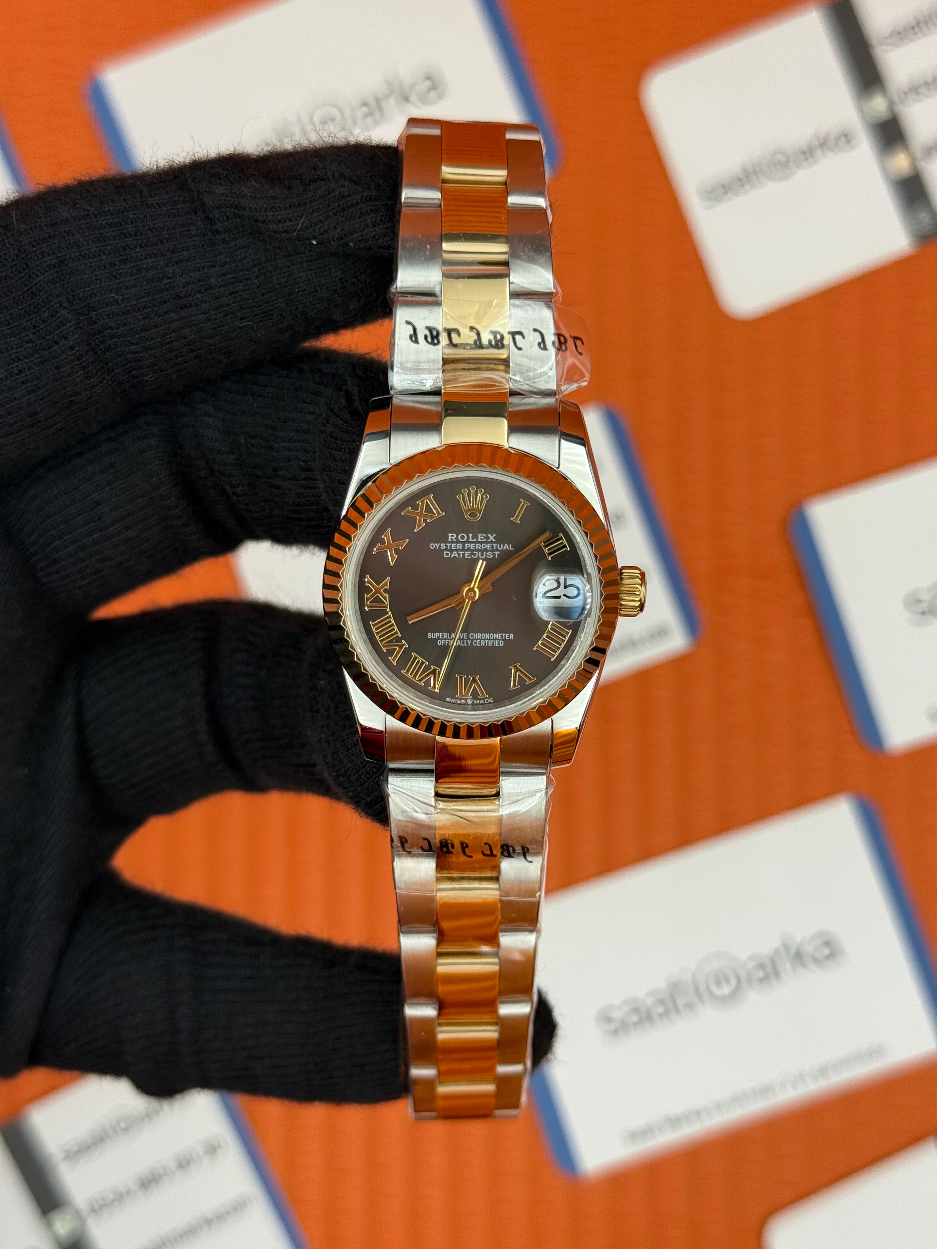 ROELX datejust 31mm gri kadran gold silver oyster kordon