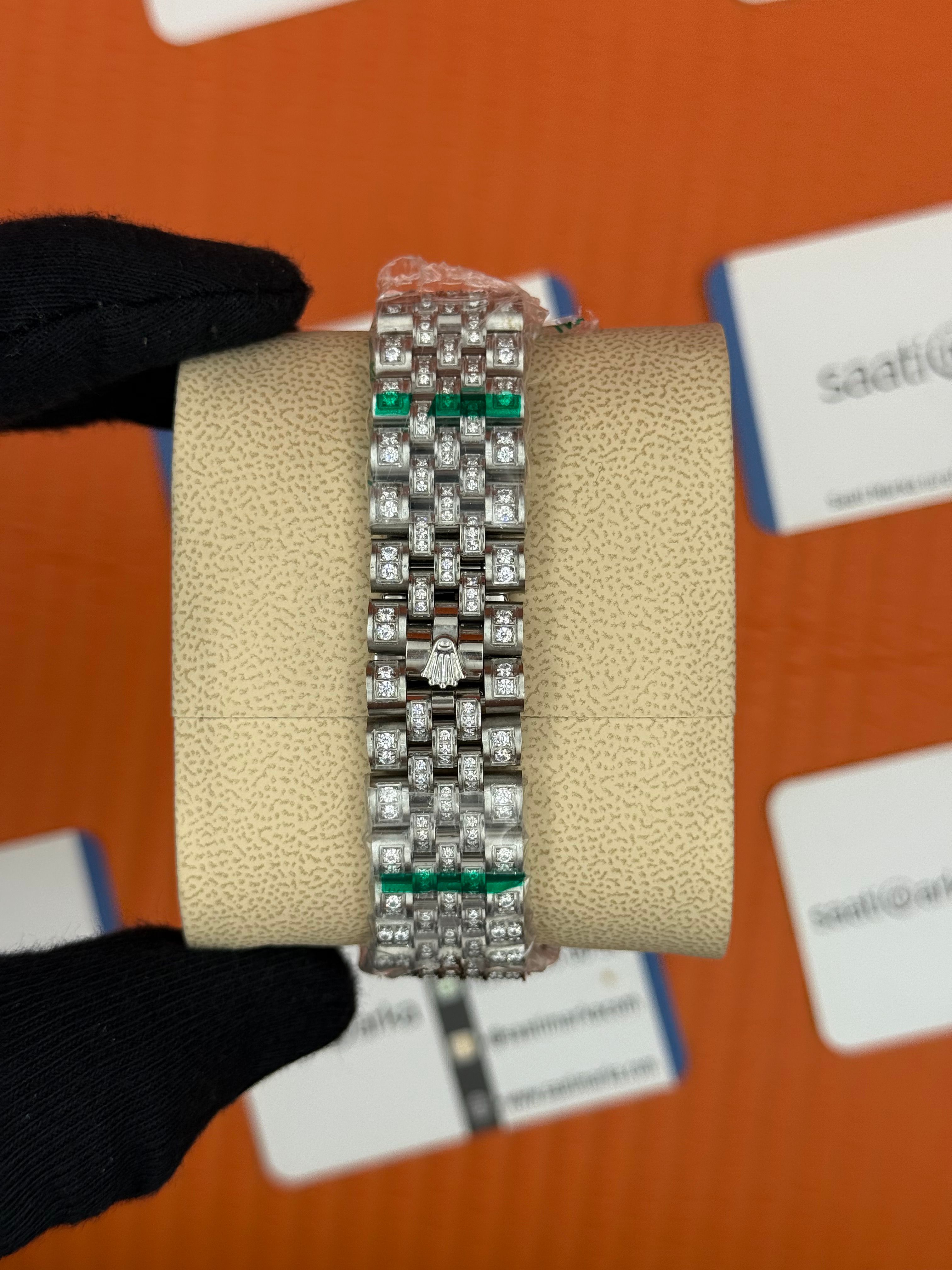 ROLEX Datejust arabic dial full diamond 41mm silver