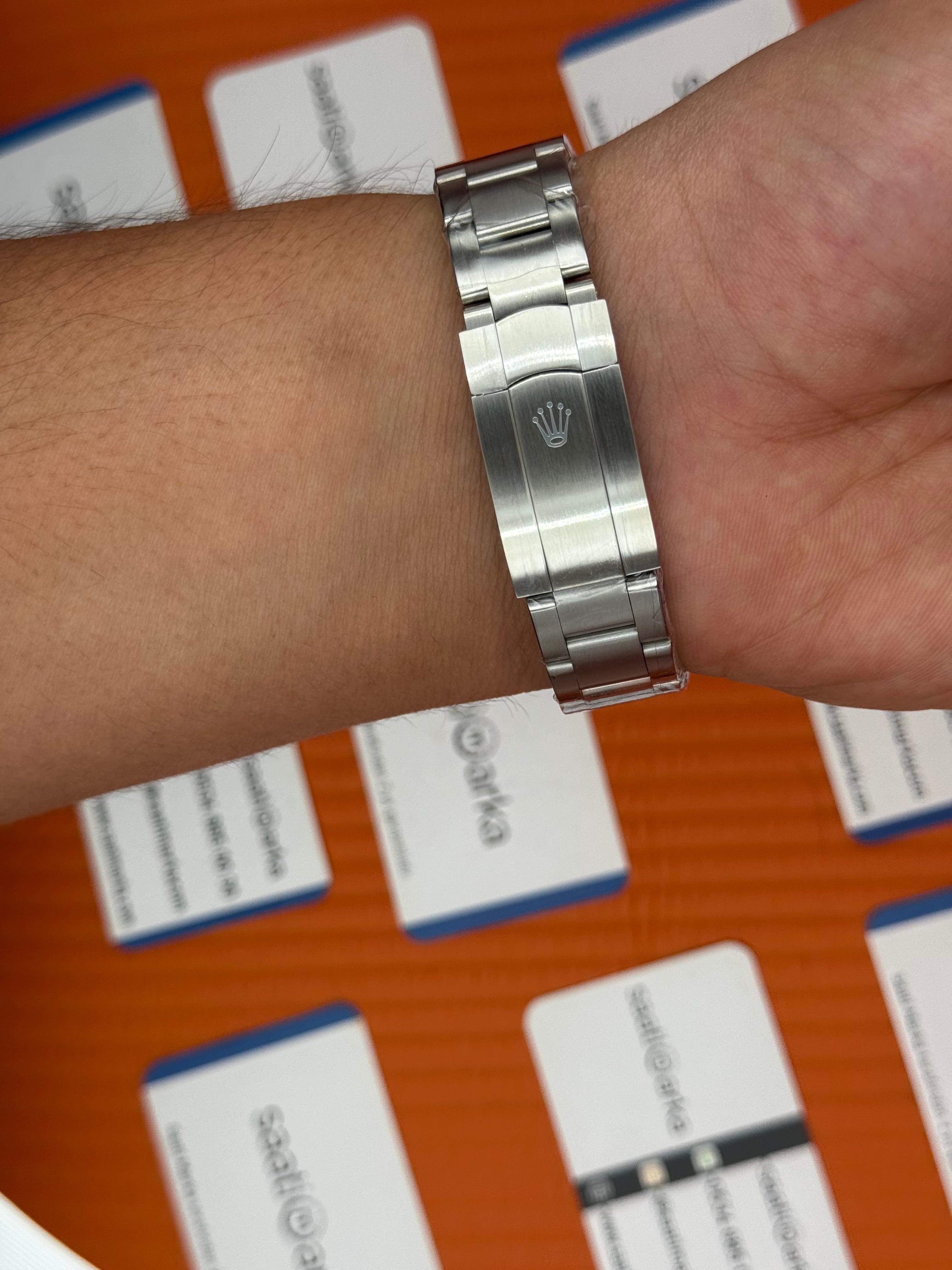 ROLEX oyster perpetual pembe kadran silver kasa kordon erkek kol saati