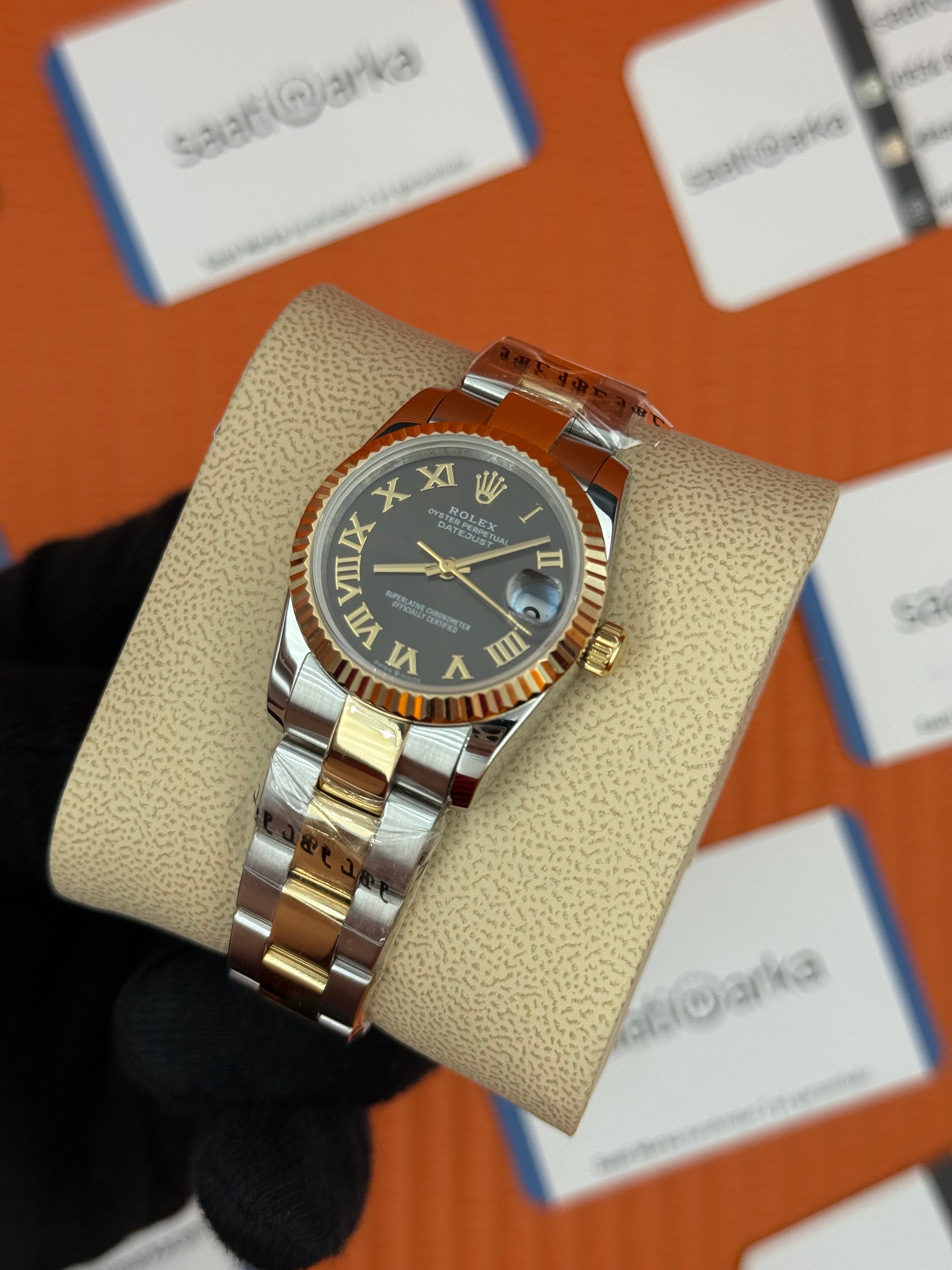 ROELX datejust 31mm gri kadran gold silver oyster kordon