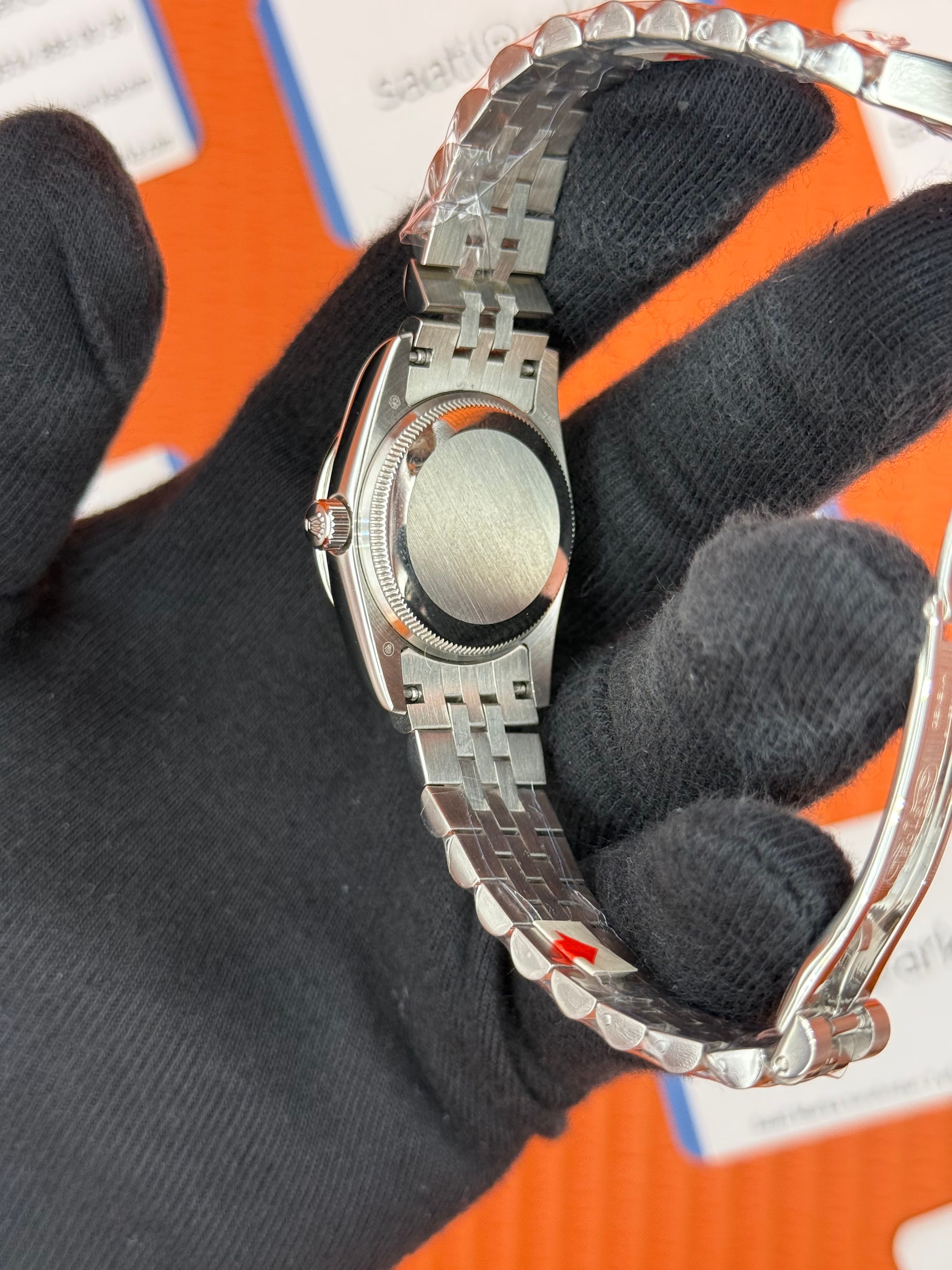 ROLEX datejust 31mm toz pembe kadran silver jubilee kordon taşlı bezel 