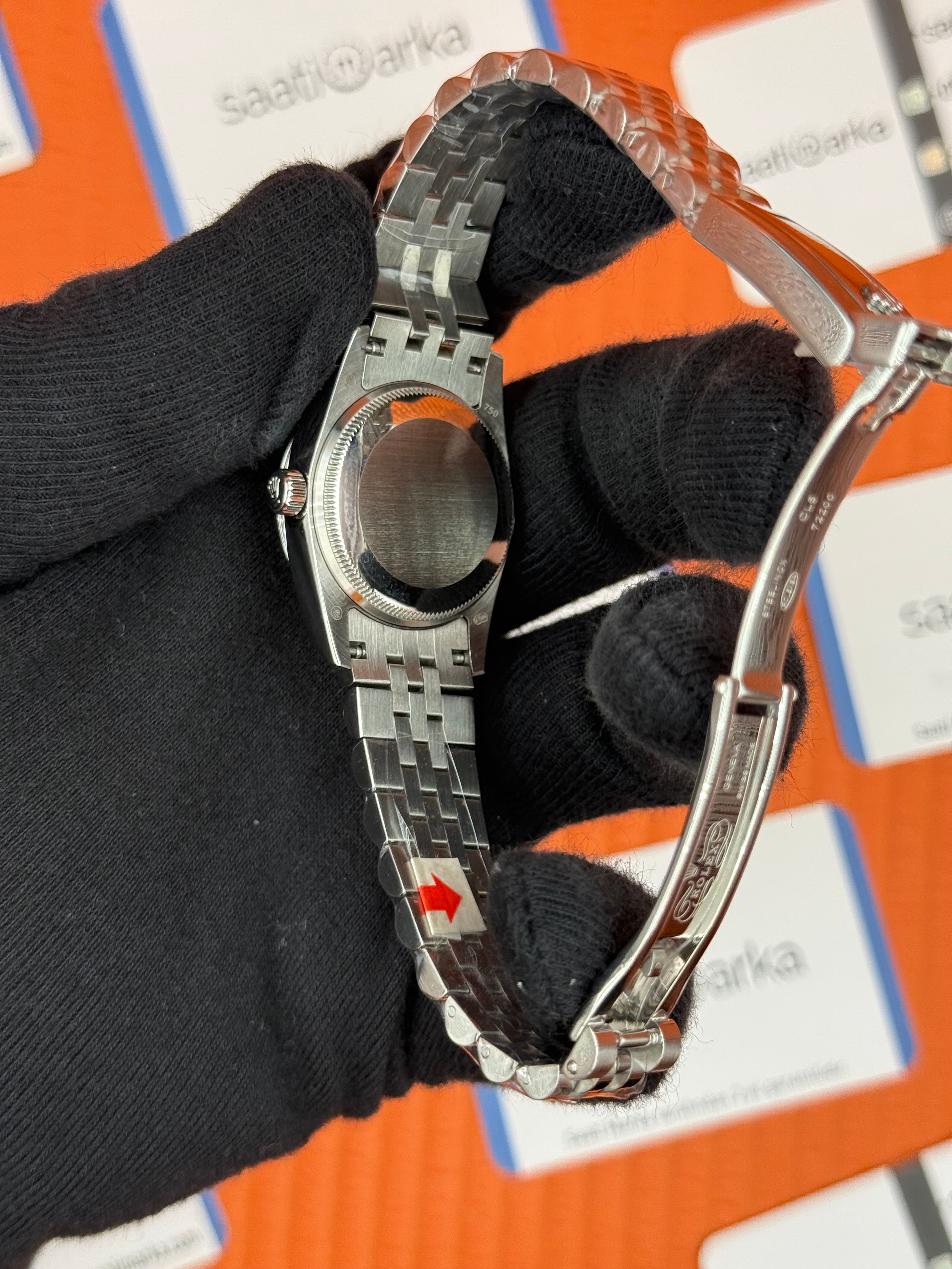 ROLEX datejust 31mm siyah baget taşlı kadran silver jubilee kordon