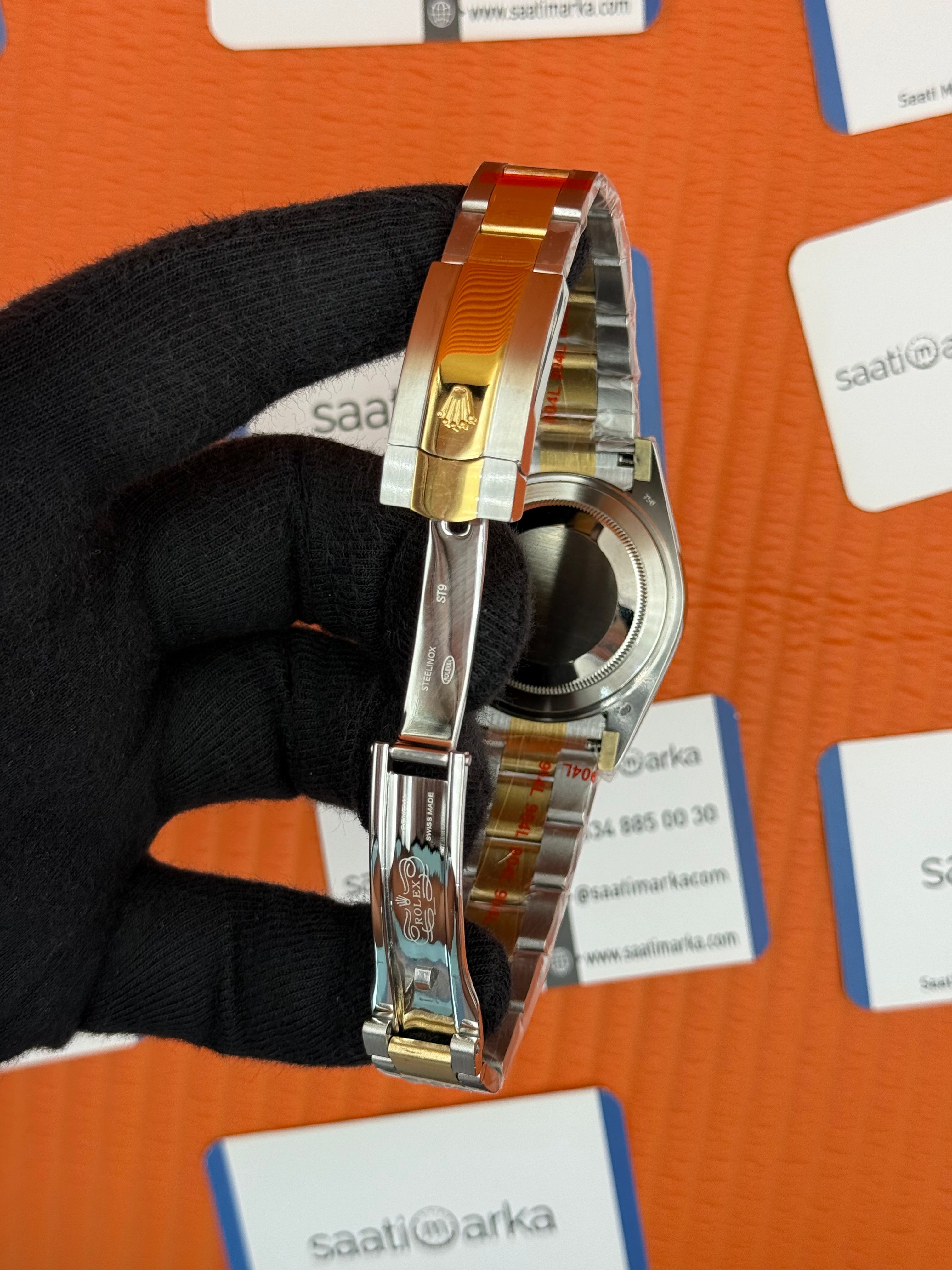 ROLEX Datejust vaget taşlı blue dial oyster gold-silver kordon