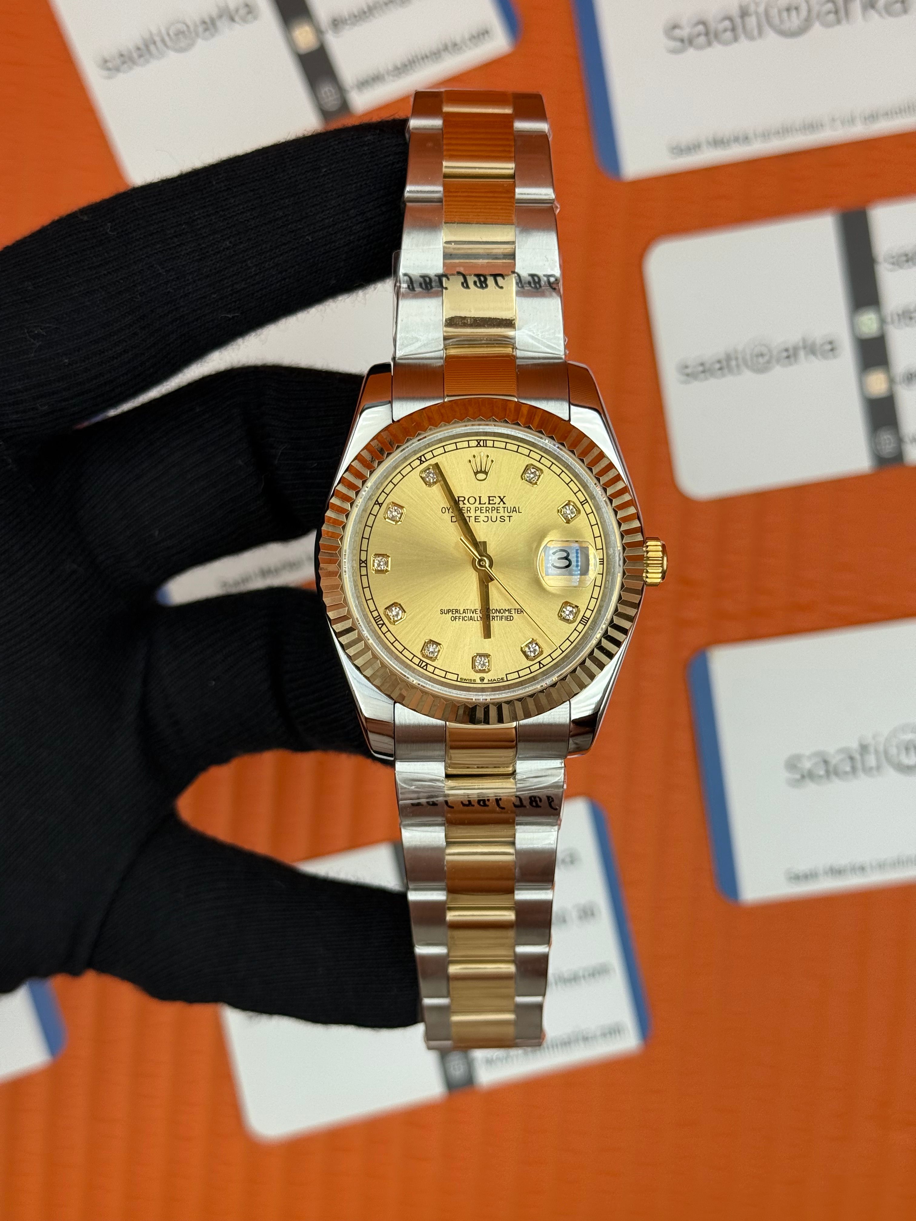 ROLEX Datejust champagne dial gold silver kasa-kordon oyster