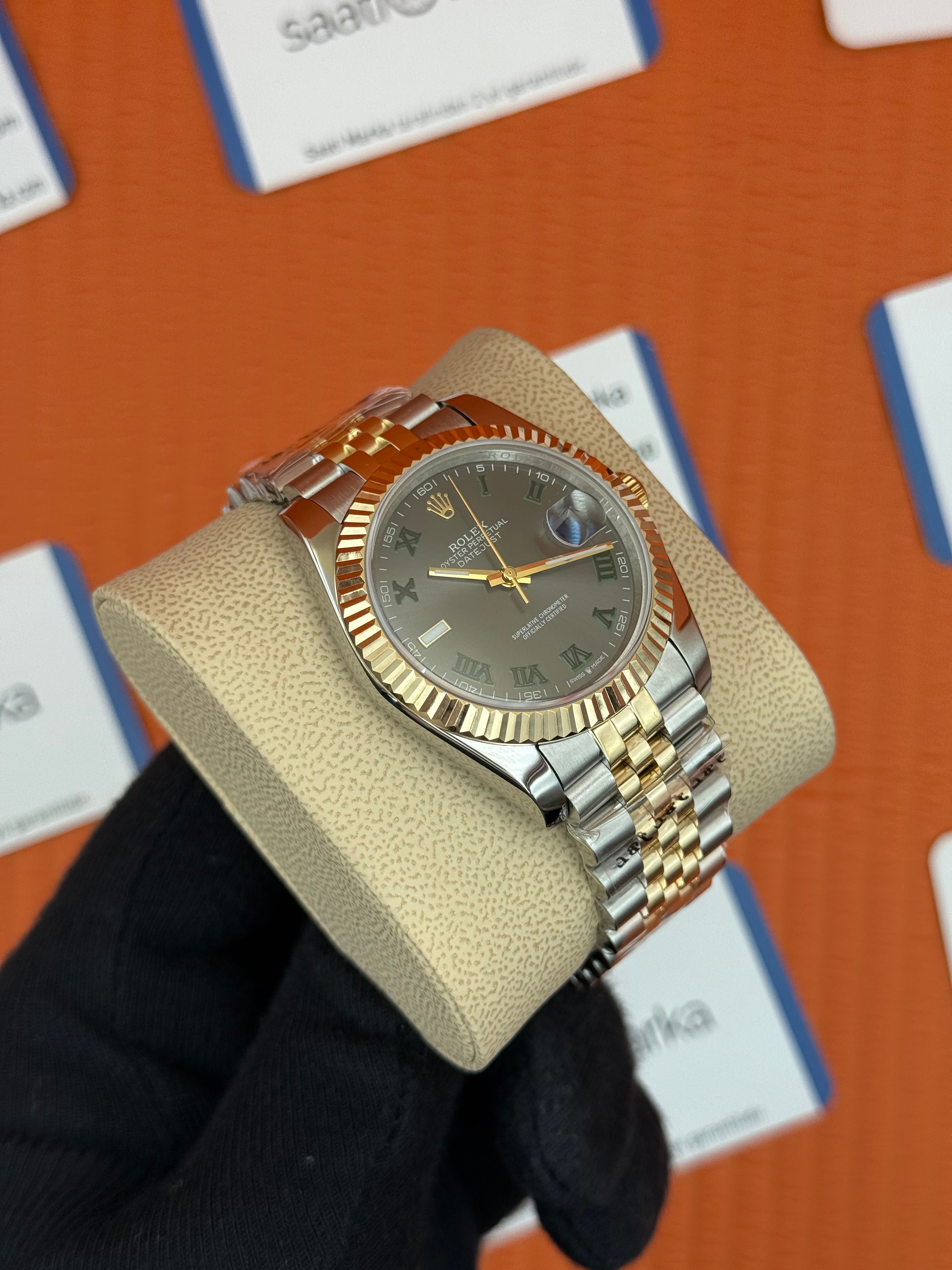 ROLEX Datejust wimbledon grey dial goldsilver jubilee kordon