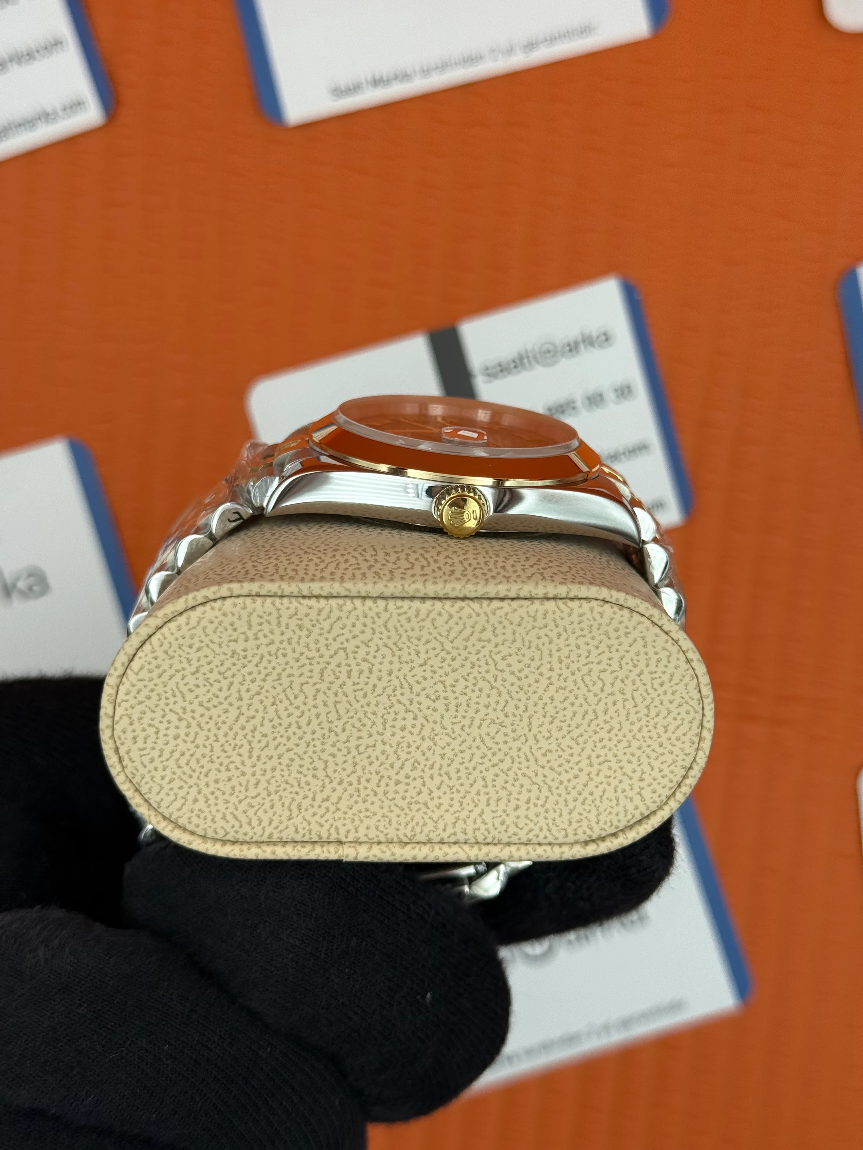 ROLEX Datejust roma rakamlı black dial gold-silver jubilee kordon