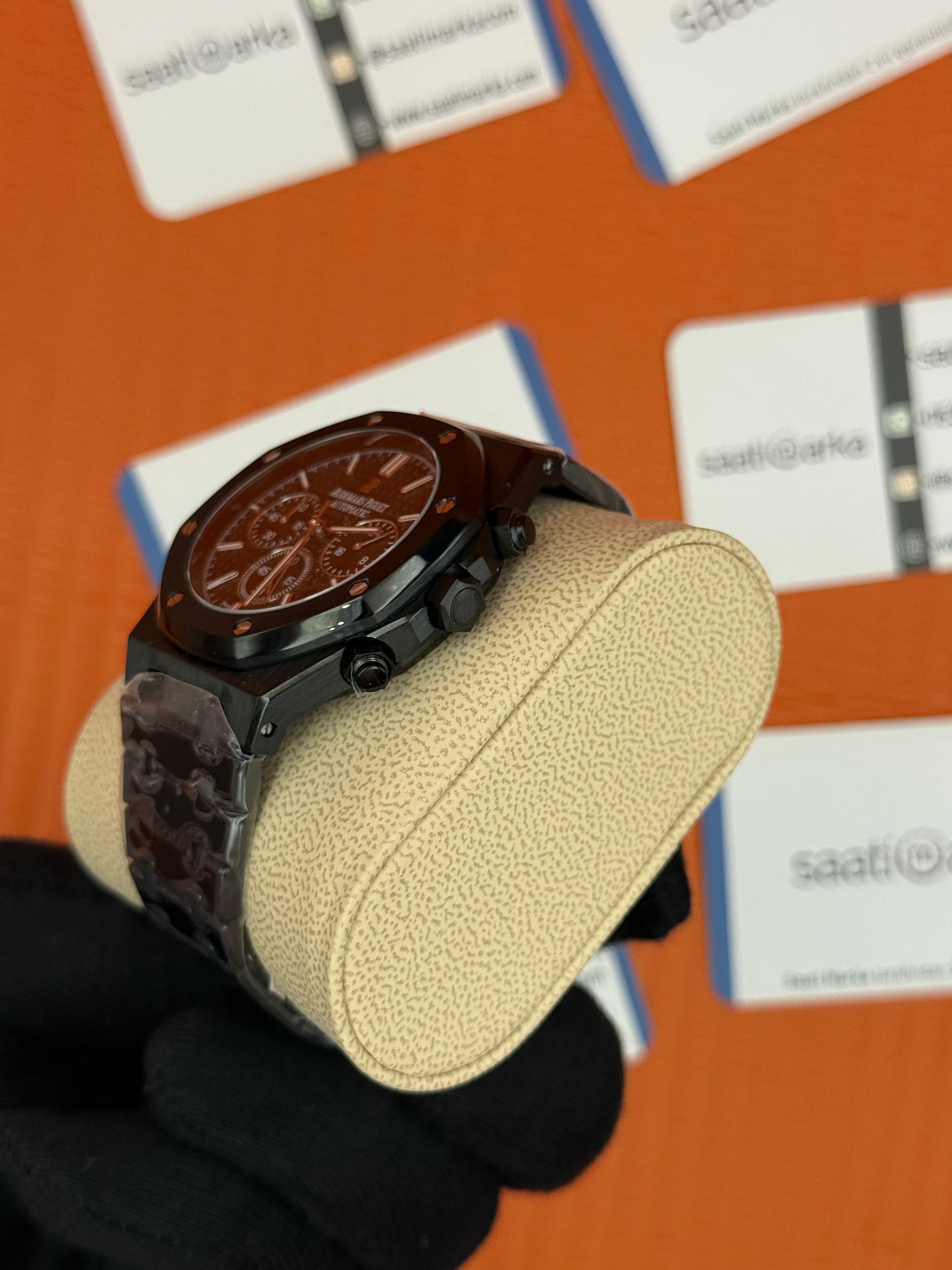 AUDEMARS PİGUET ROYAL OAK BLACK DİAL SİYAH KASA KORDON