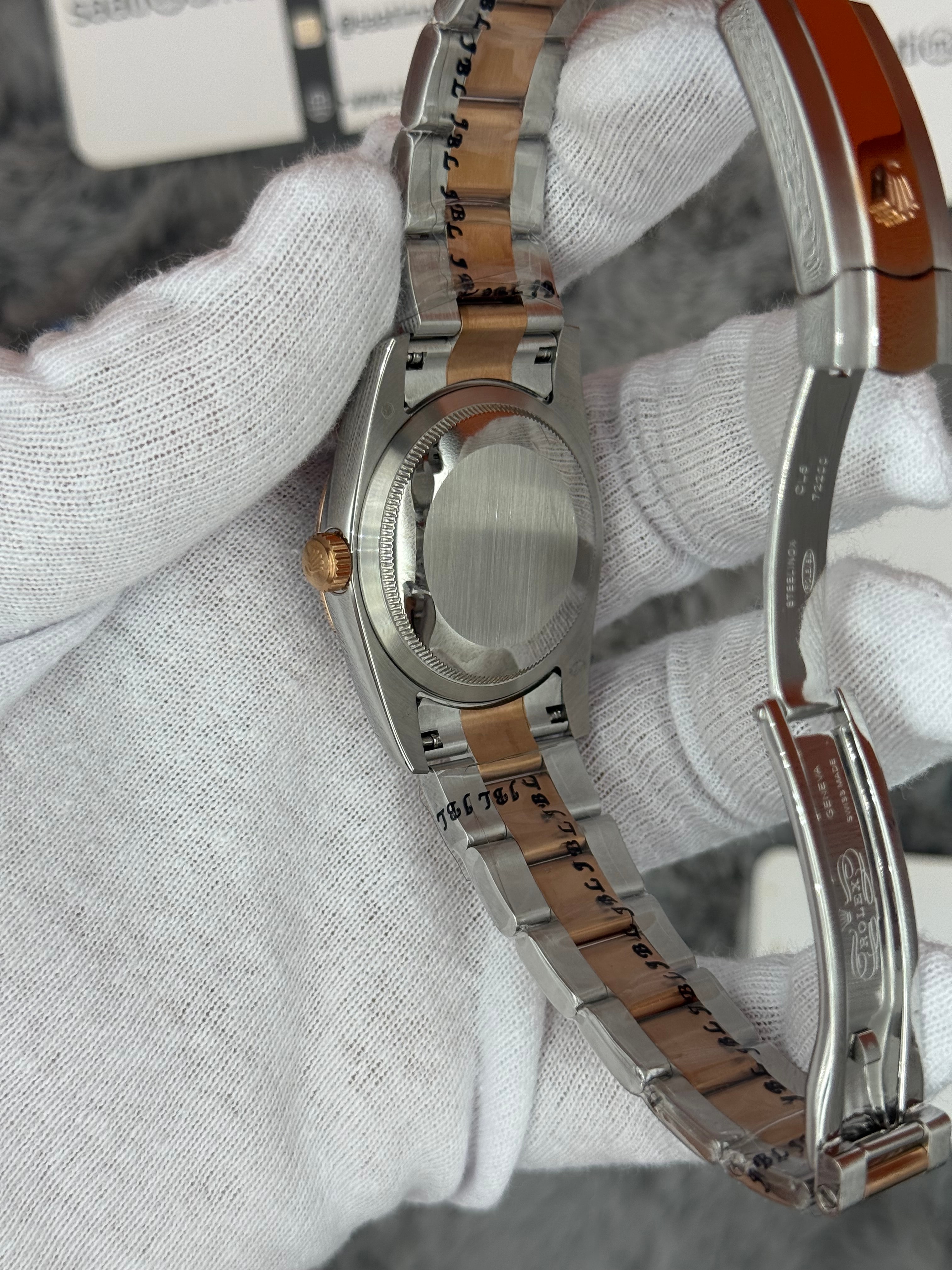 ROLEX datejust 36mm siyah kadran silver kasa rose silver oyster kordon 