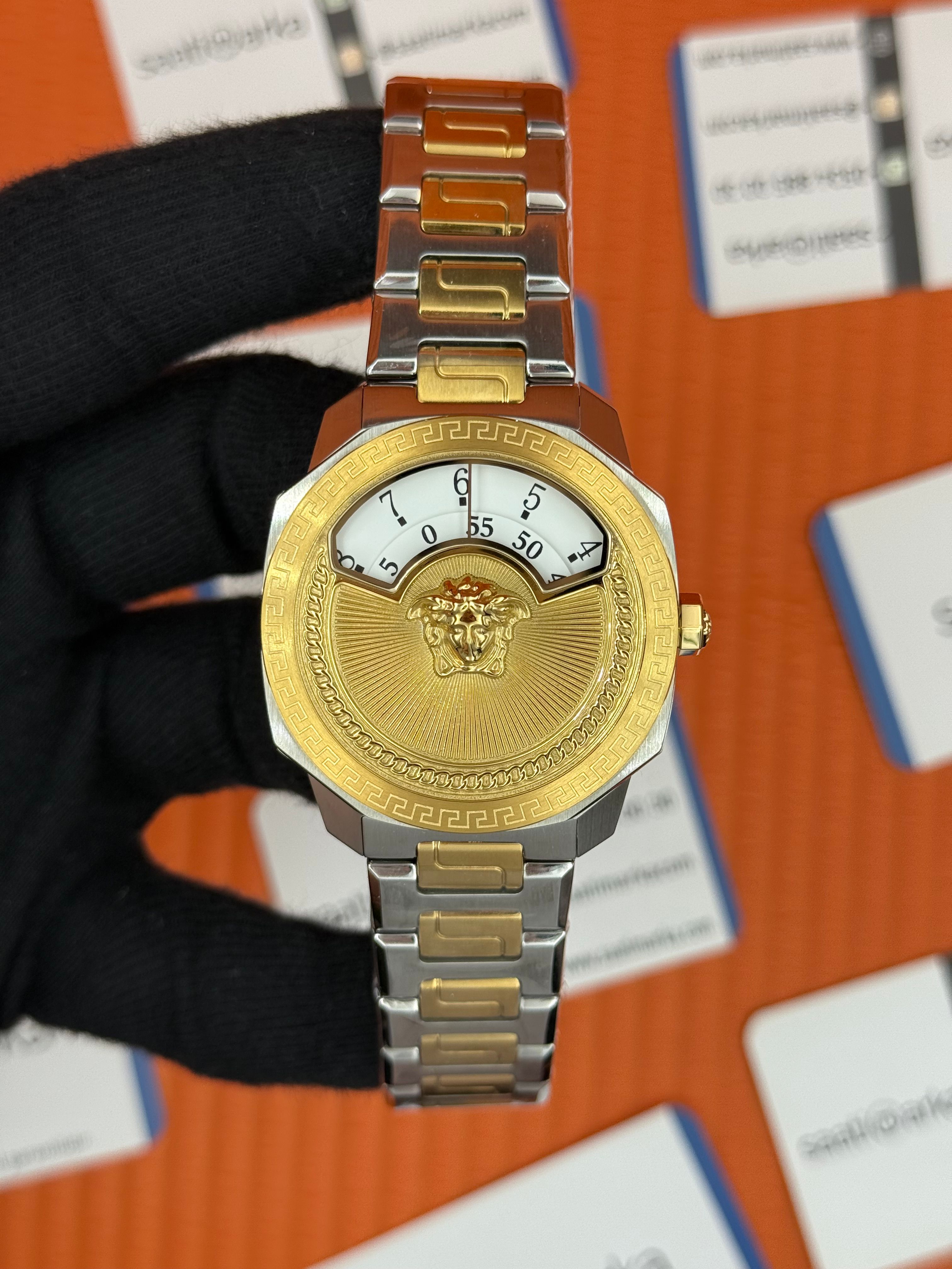 VERSACE ERKEK KOL SAATİ BEYAZ KADRAN GOLD SİLVER KASA KORDON
