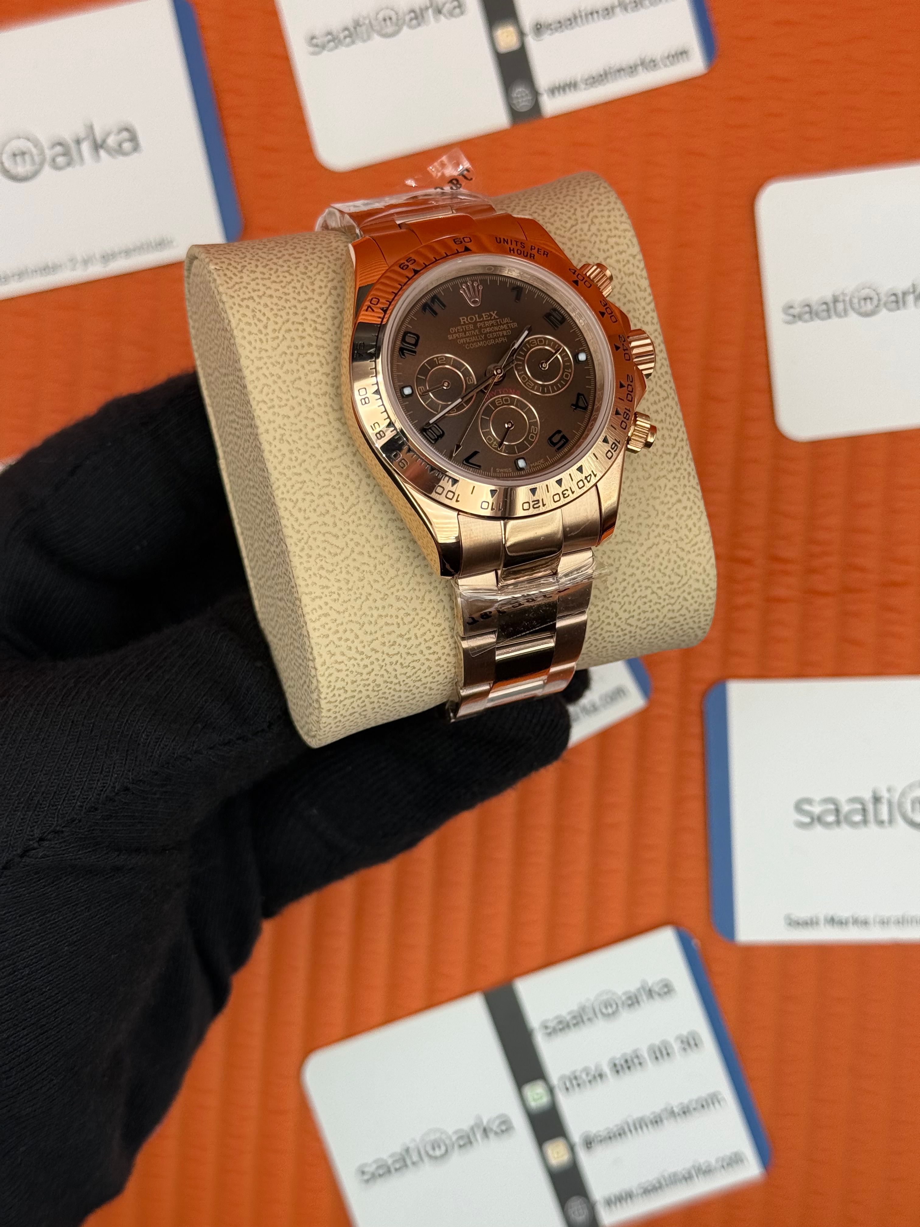 ROLEX Daytona chocolate dial rose kasa-kordon