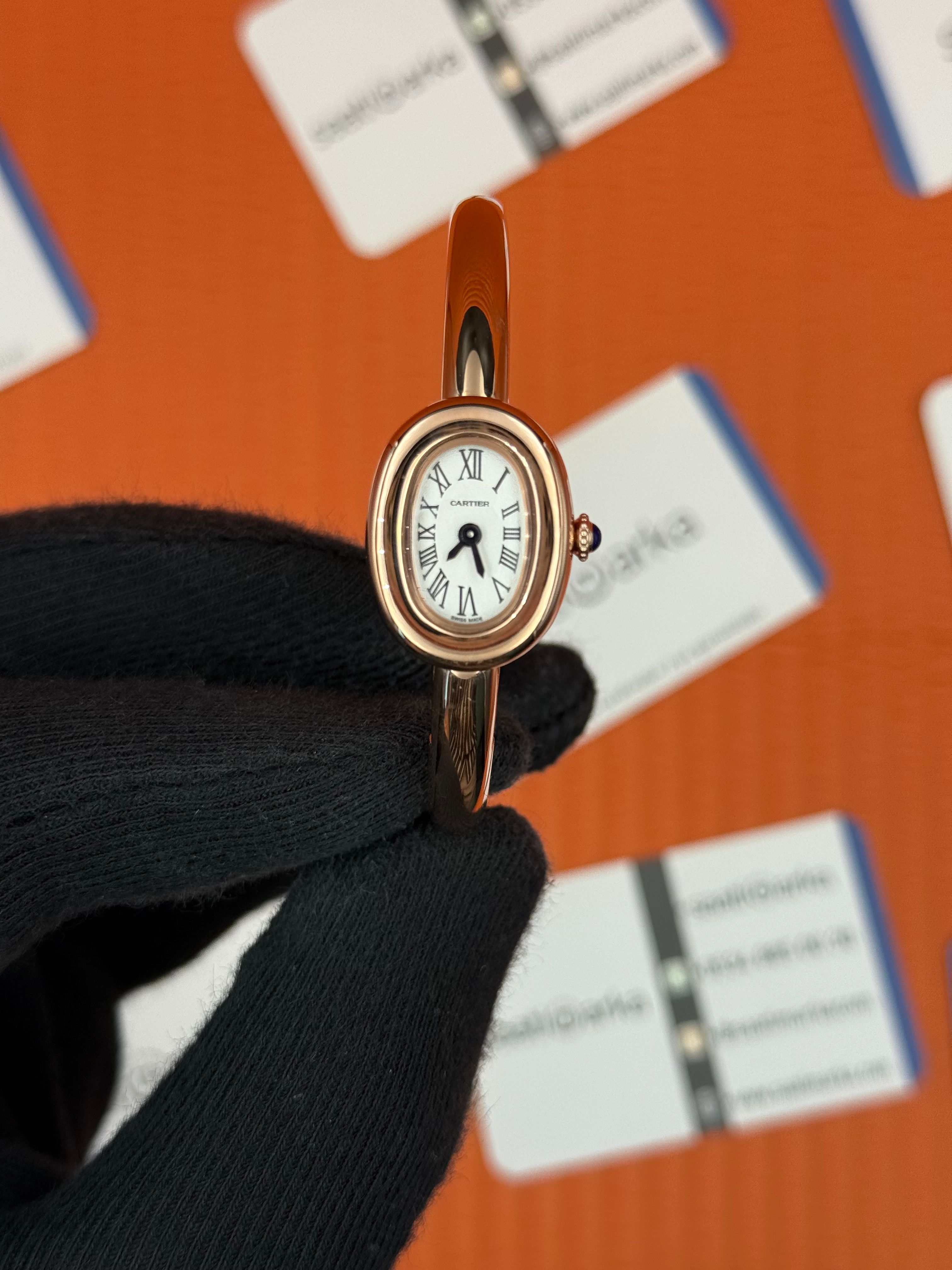 CARTIER Baignoire 25mm rose kasa rose kordon