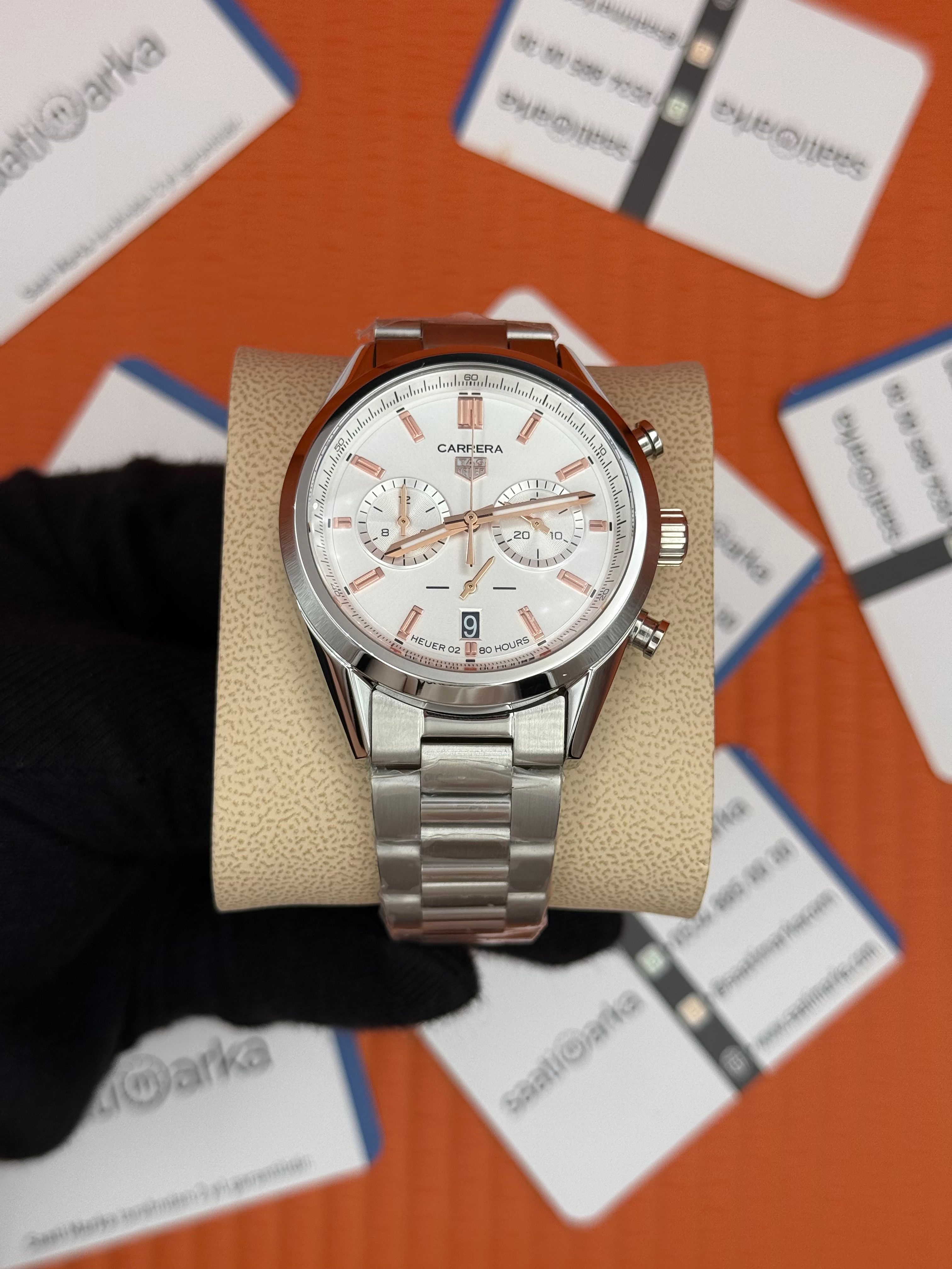 TAGHEUER CARRERA BEYAZ KADRAN  ÇELİK KASA KORDON 