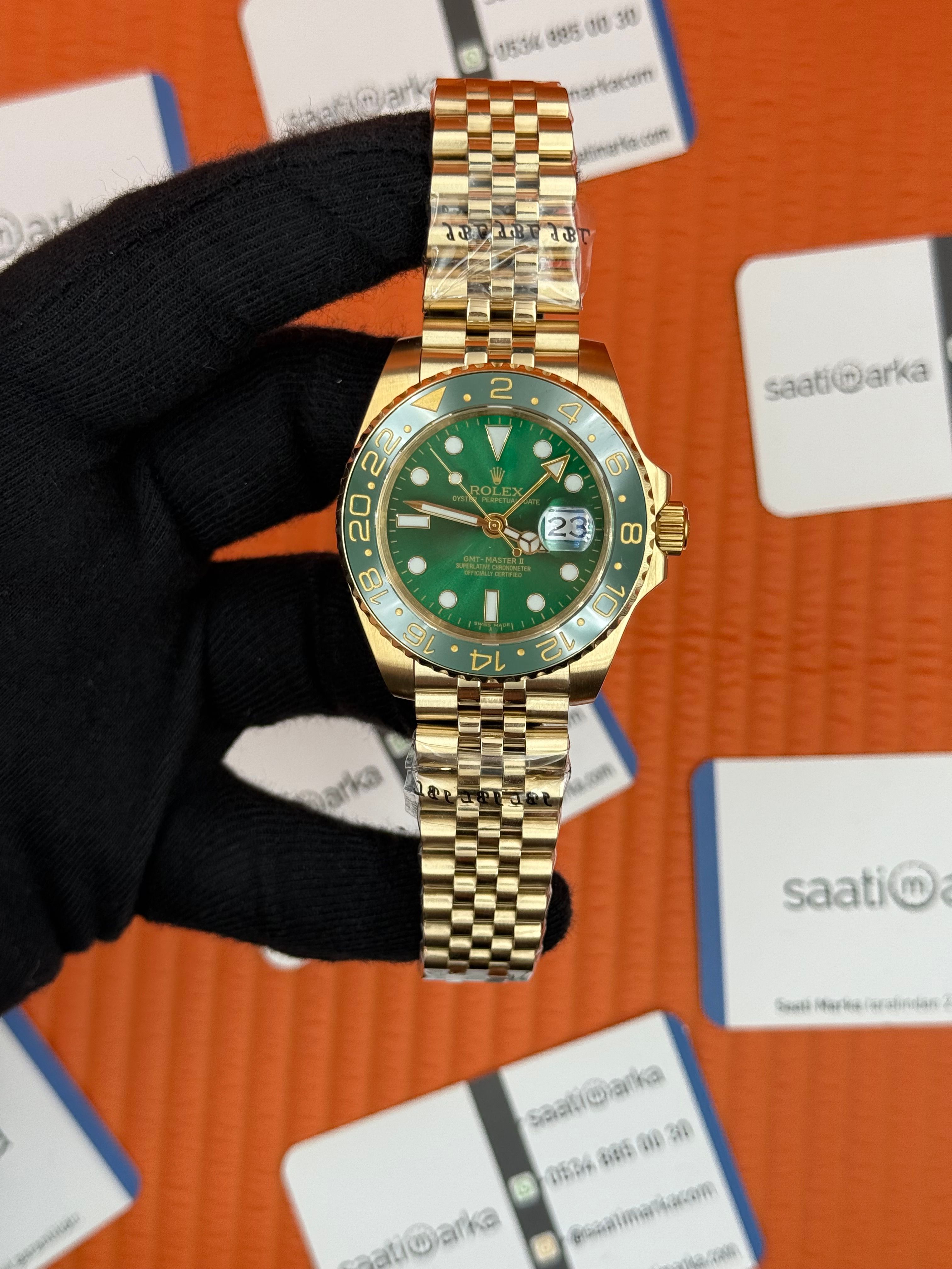 ROLEX Gmt Master green dial jubilee gold kordon 40mm