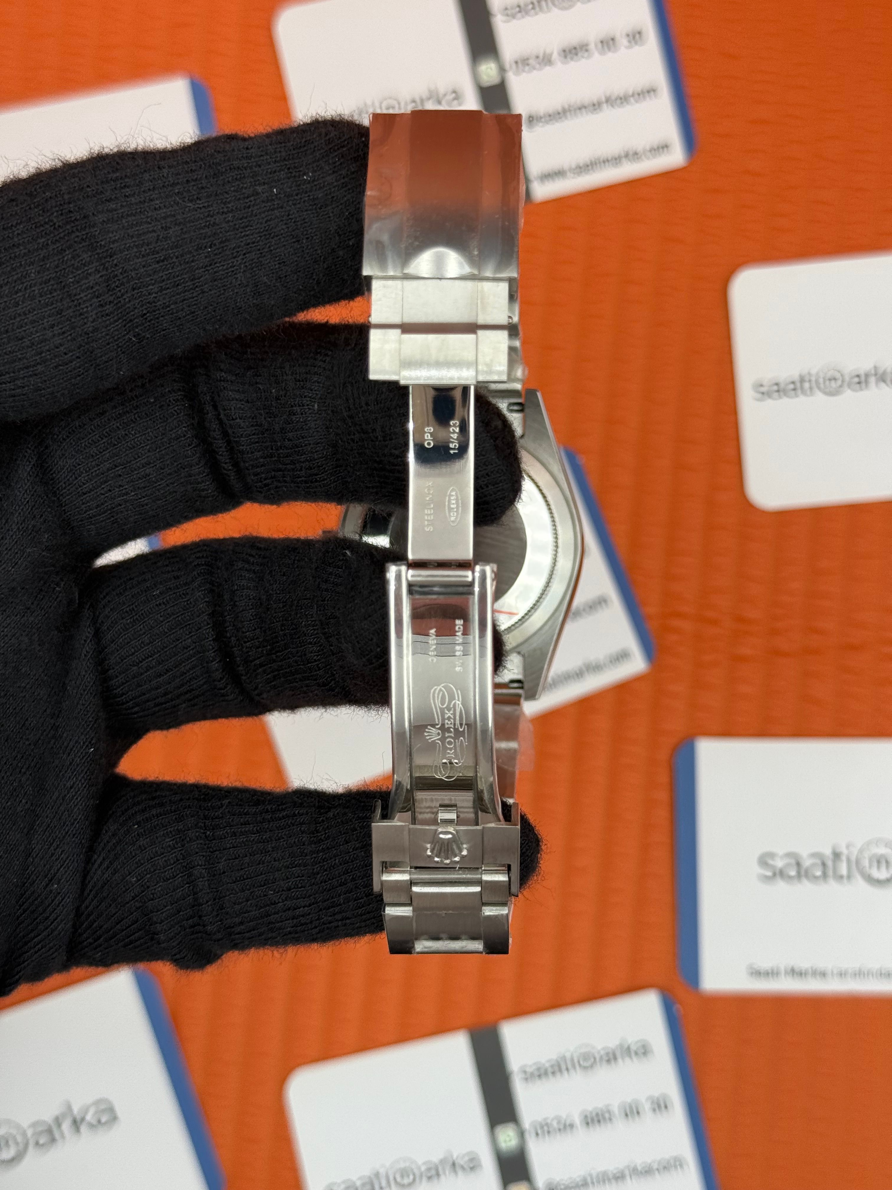 ROLEX OYSTER Perpetual white dial silver kasa-kordon