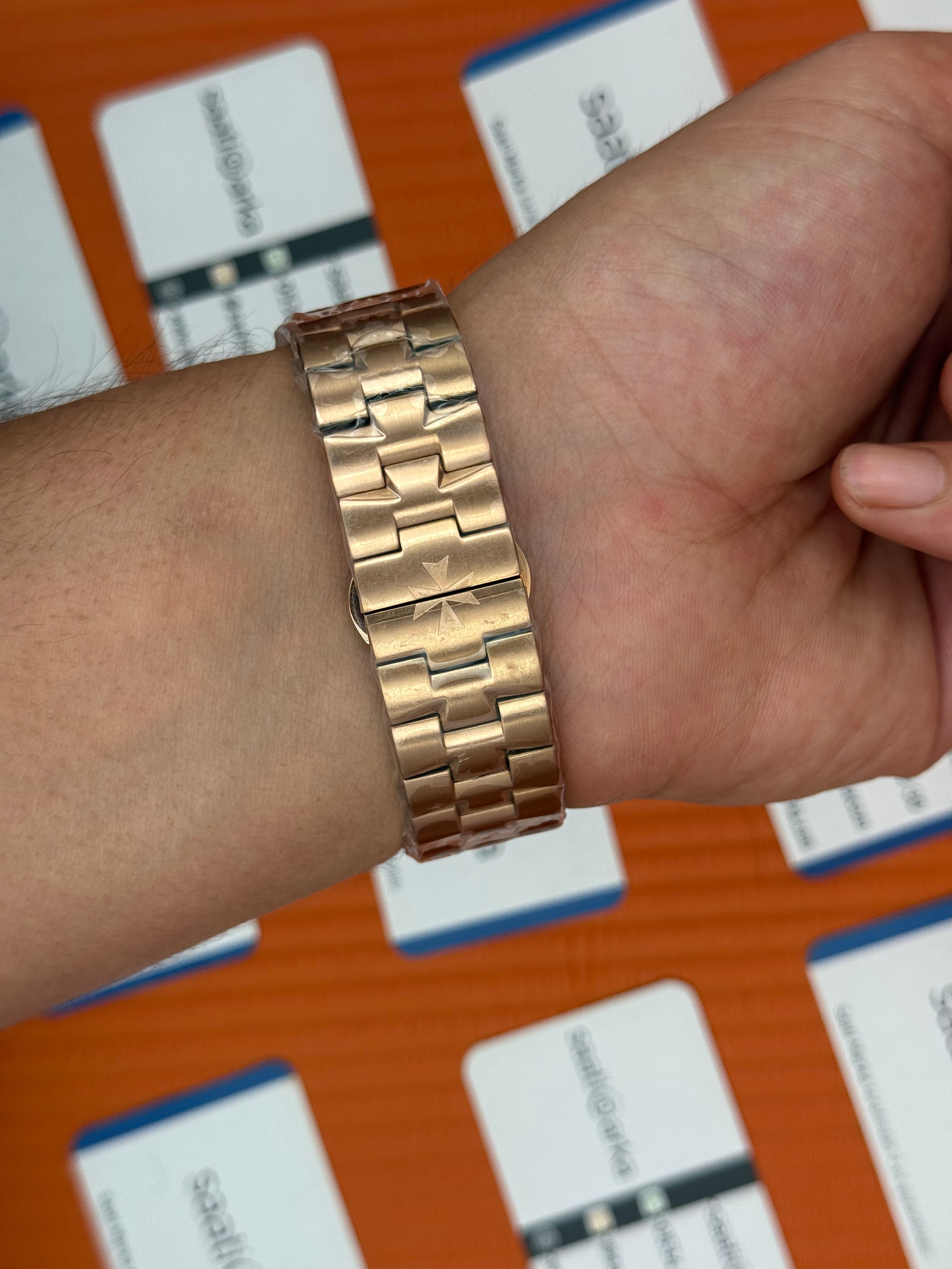 VACHERON CONSTANTIN overseas chronograph siyah kadran rose kasa kordon erkek kol saati