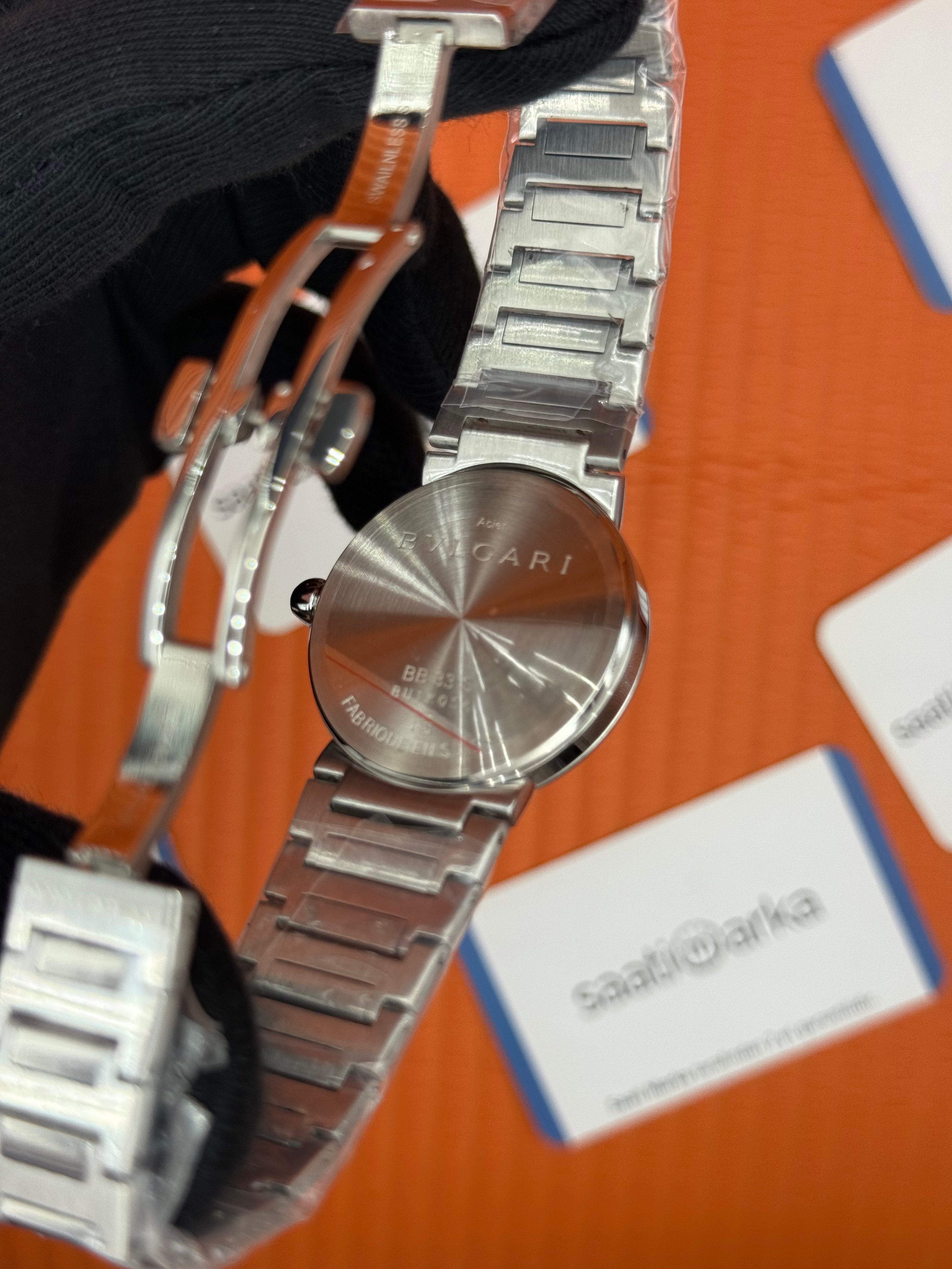 BVLGARI sedef kadran silver kasa kordon kadın kol saati