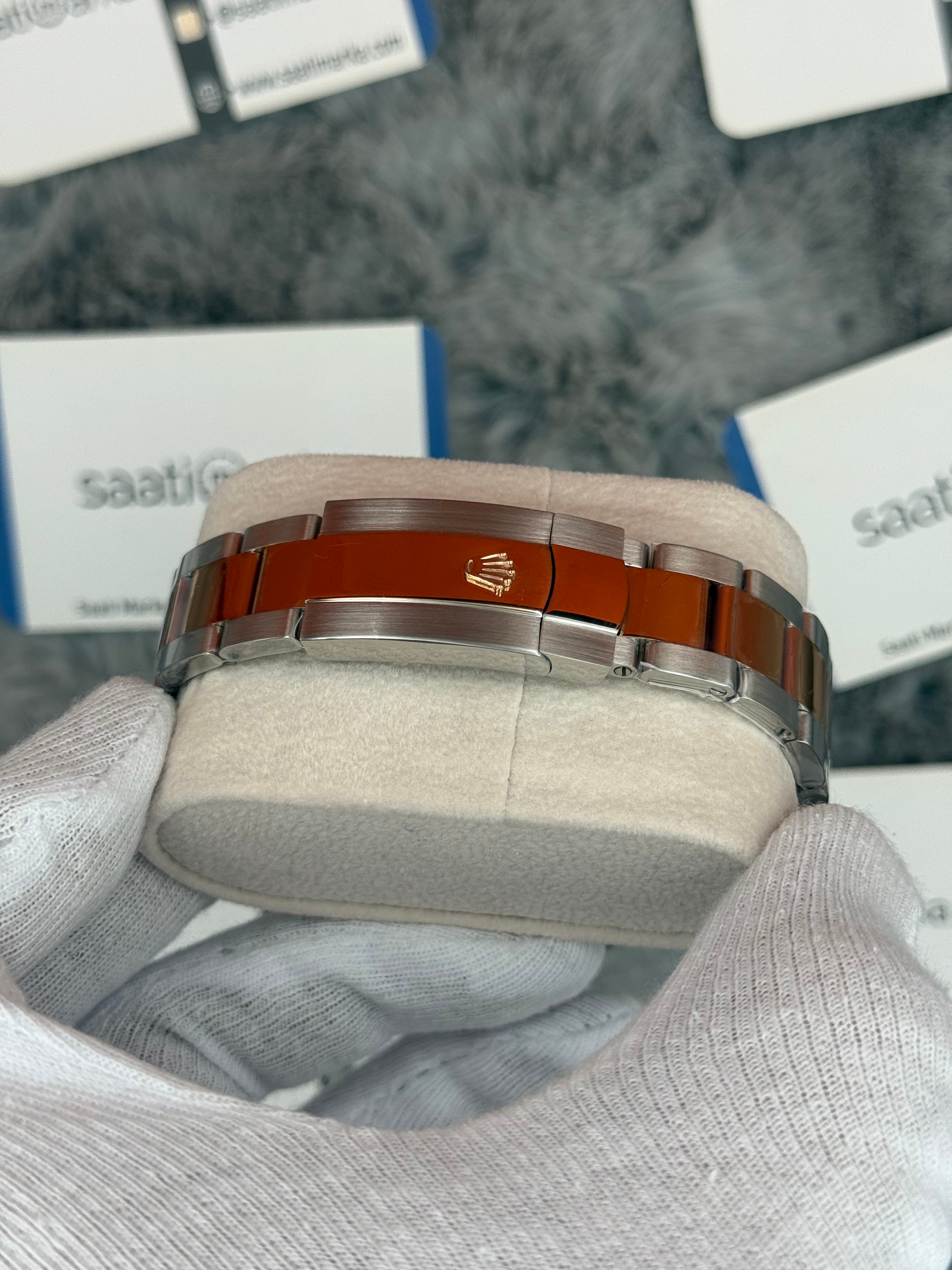 ROLEX Datejust 36mm kahverengi kadran silver kasa rose silver oyster kordon 