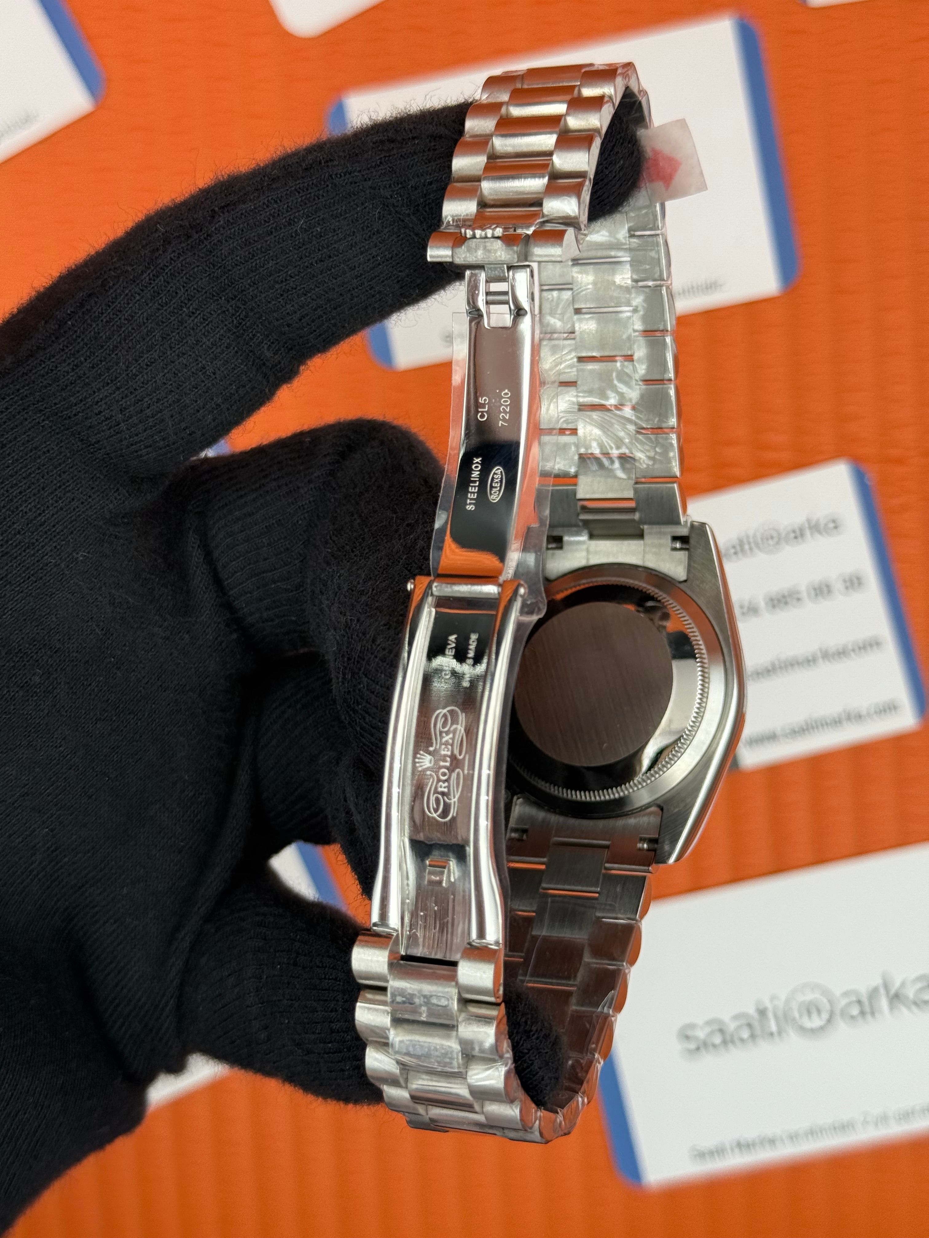 ROLEX day date 36mm siyah kadran silver president kadran 