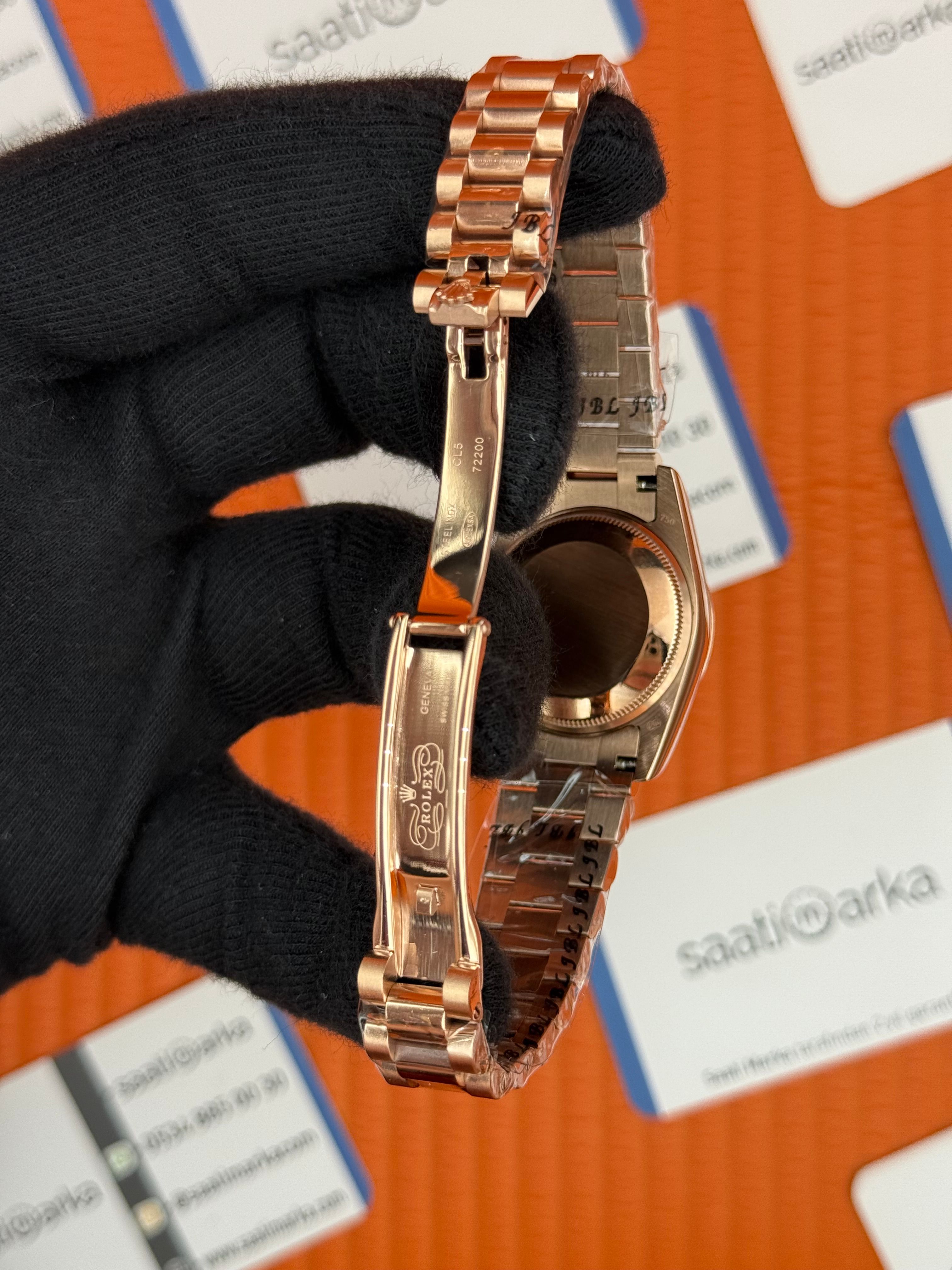 ROLEX datejust 31mm maci sedefli kadran rose kasa kordon president 