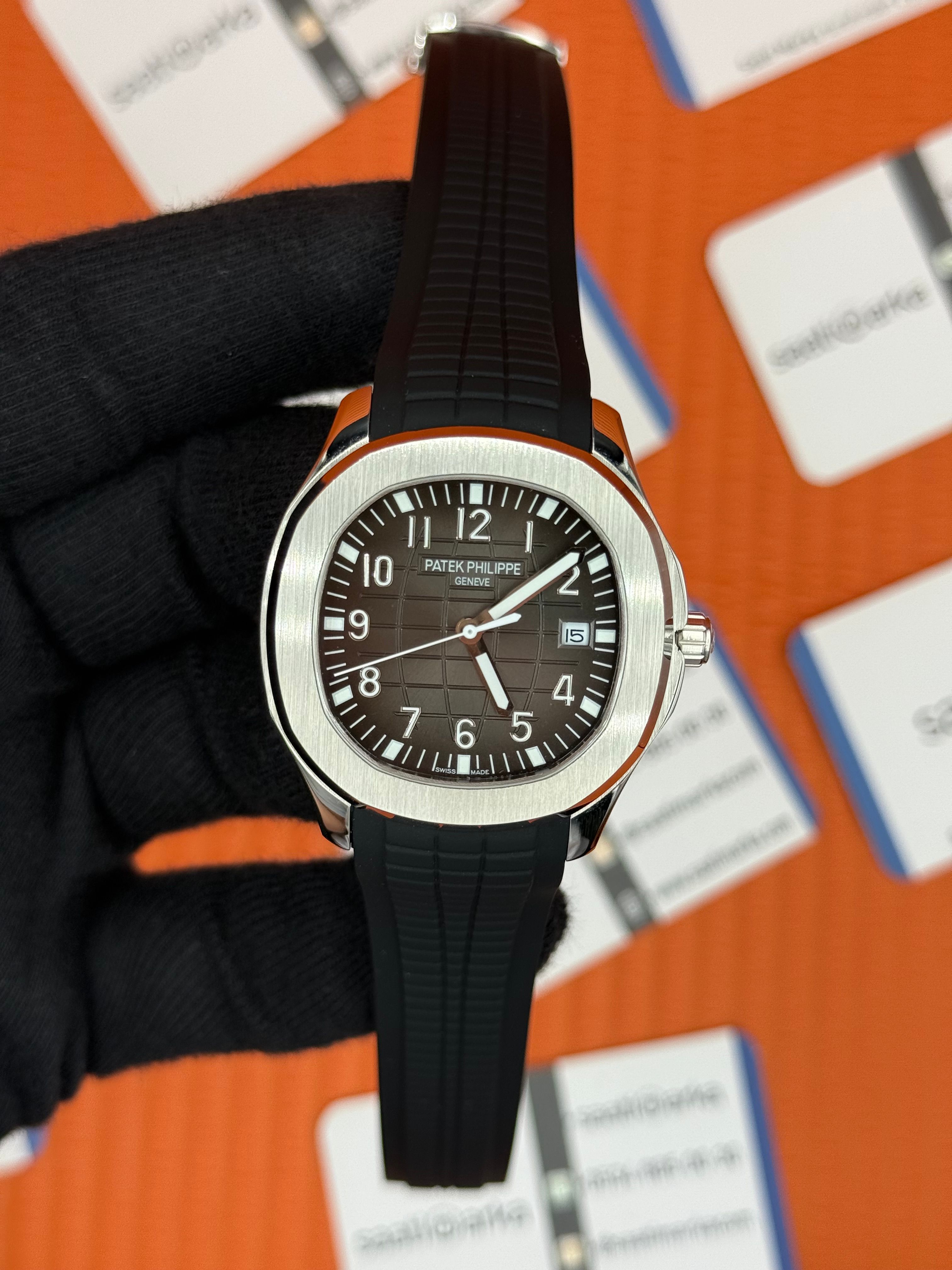 PATEK PHILIPPE AQUANAUT SİYAH KADRAN SİLVER KASA SİYAH KAUÇUK KORDON 