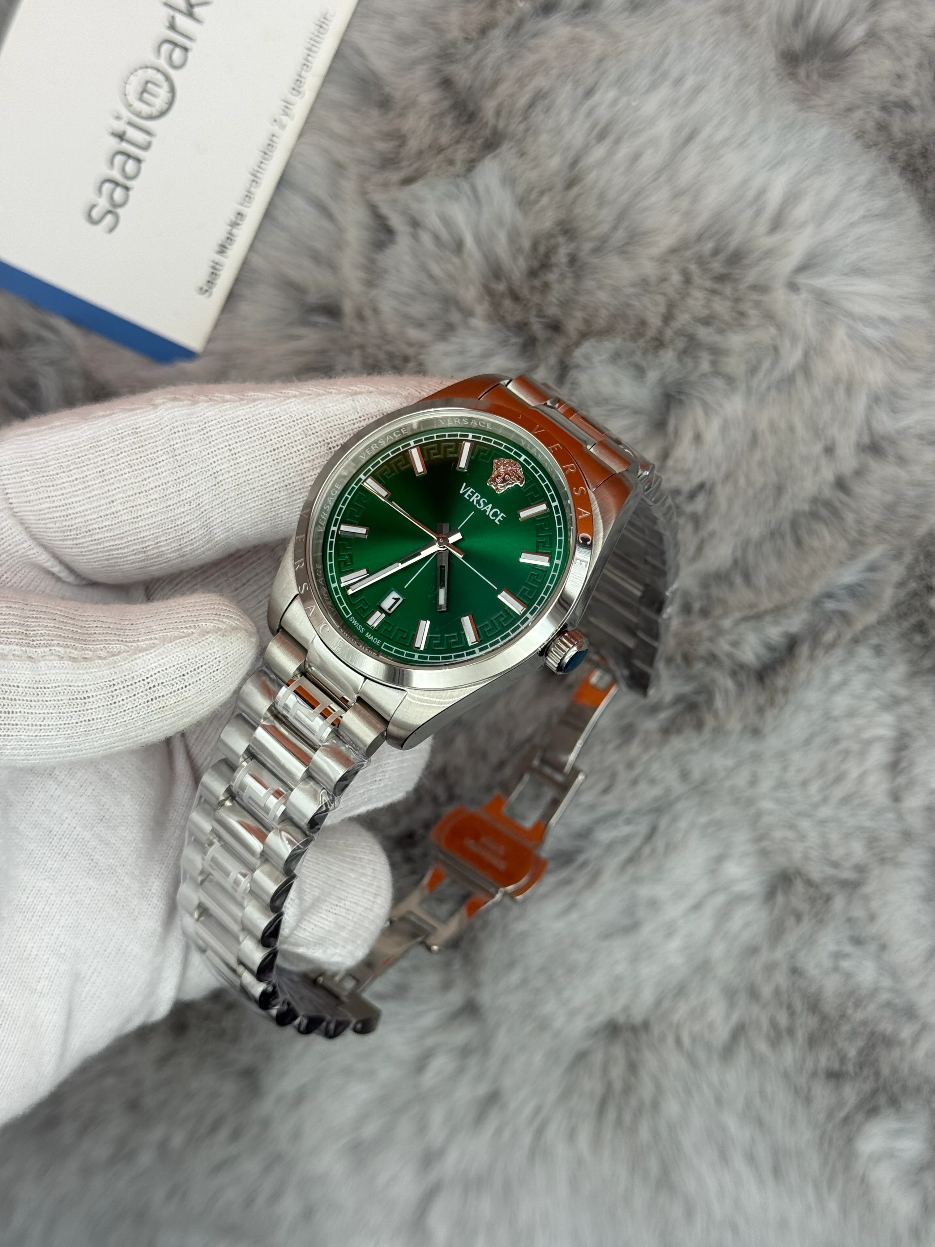 VERSACE 40MM YEŞİL KADRAN SİLVER KASA KORDON ERKEK KOL SAATİ
