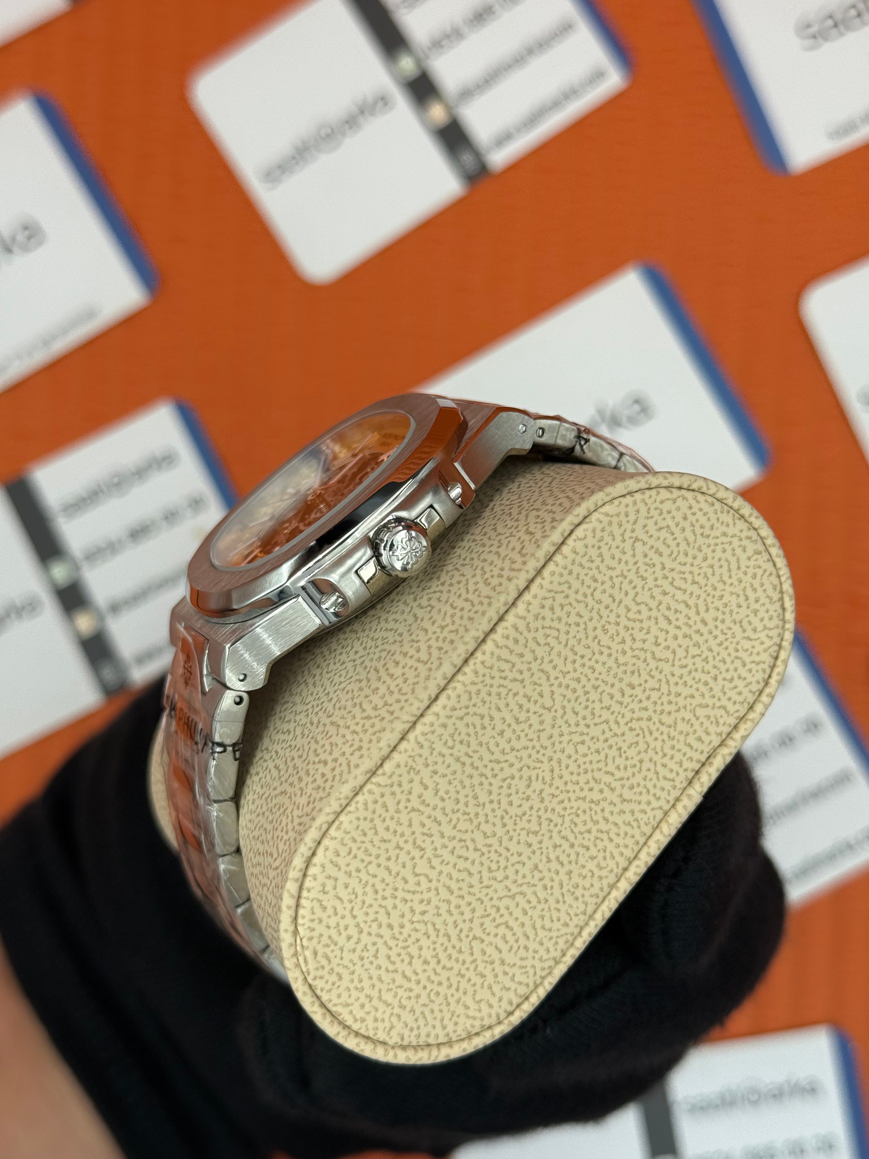 PATEK PHILIPPE SKELETON SARI KADRAN SİLVER KASA KORDON 