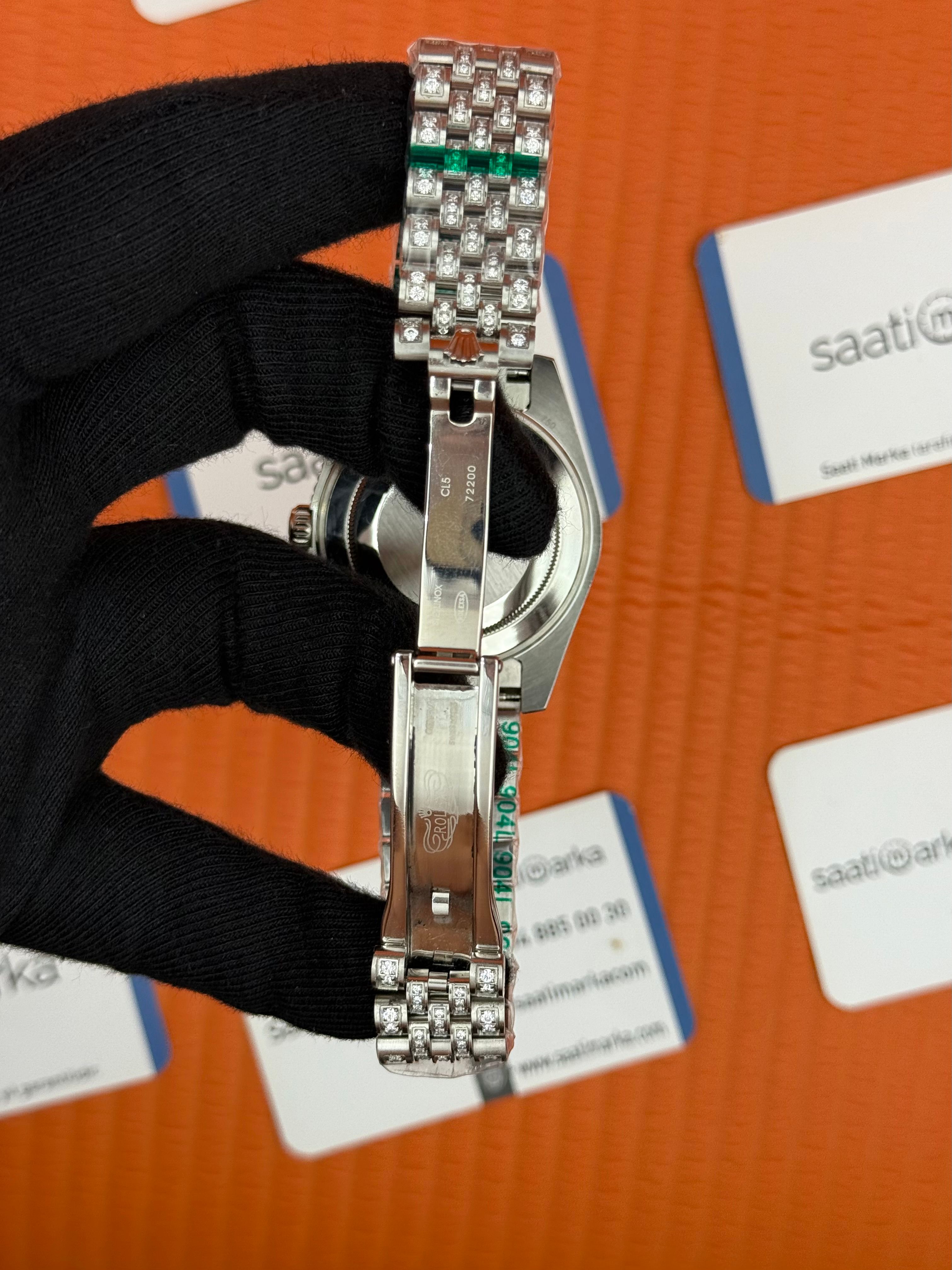 ROLEX Datejust arabic dial full diamond 41mm silver