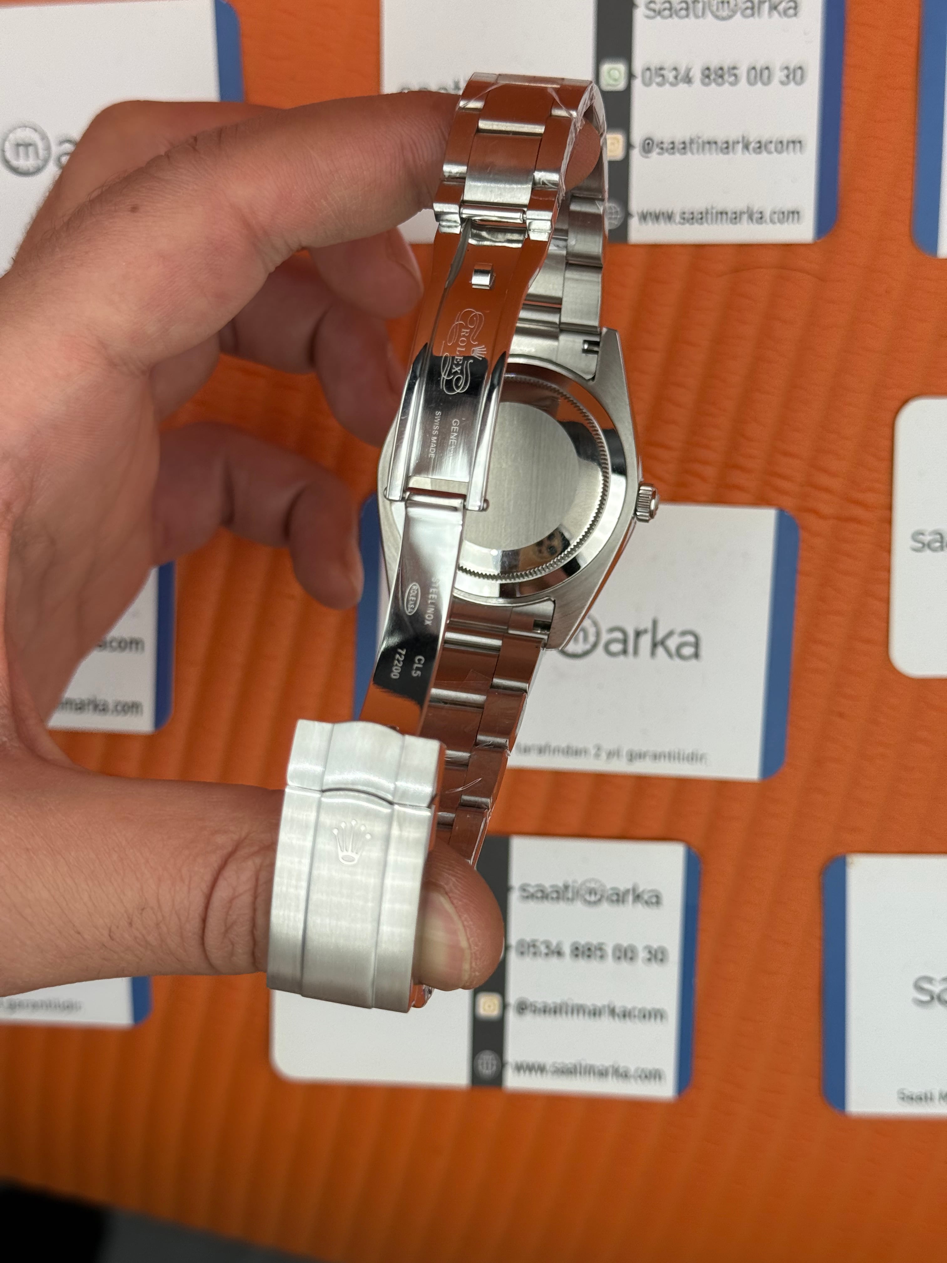 ROLEX oyster perpetual sarı kadran silver kasa kordon erkek kol saati