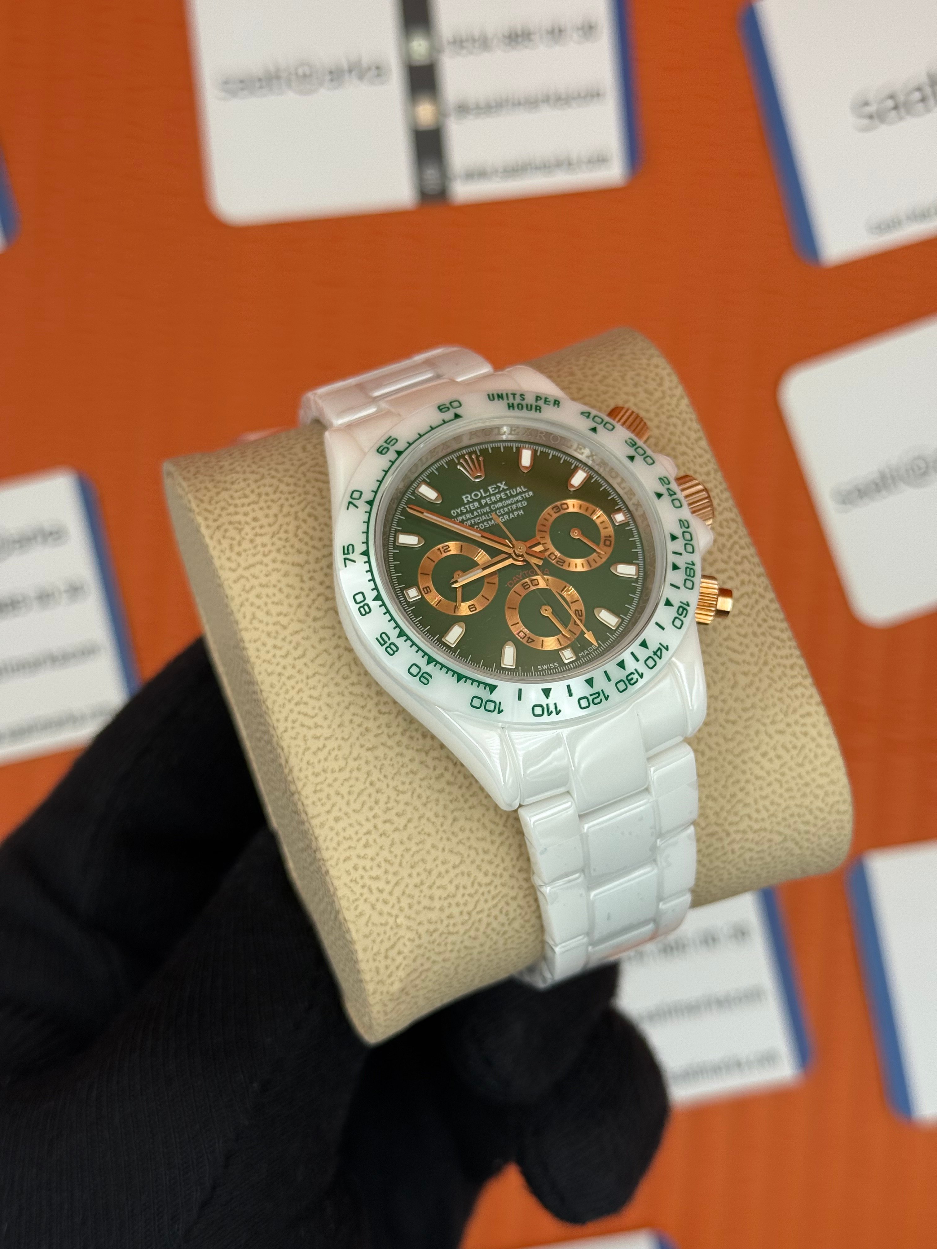 ROLEX Daytona green dial SERAMİK kasa-kordon