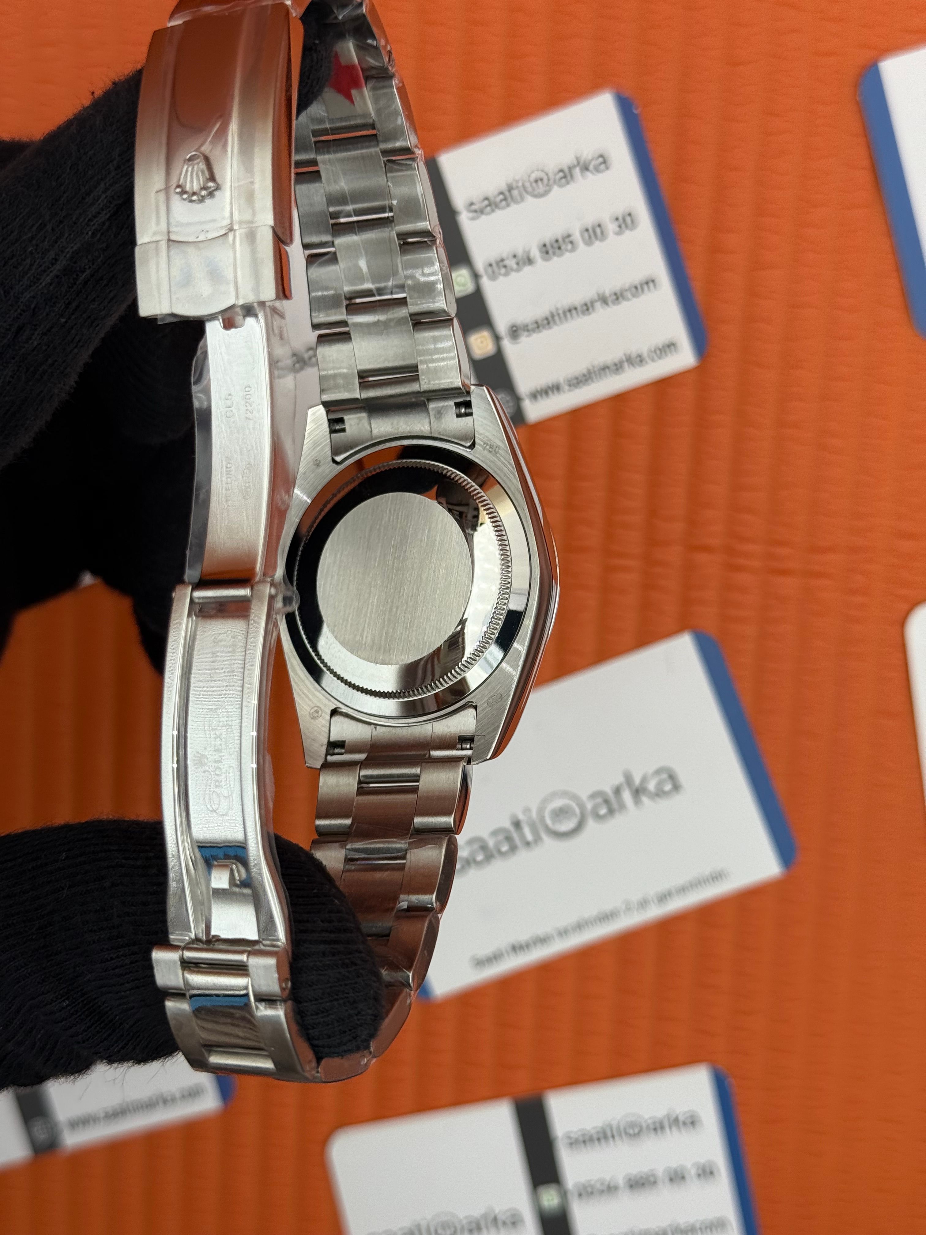 ROLEX Datejust blue dial silver oyster kordon