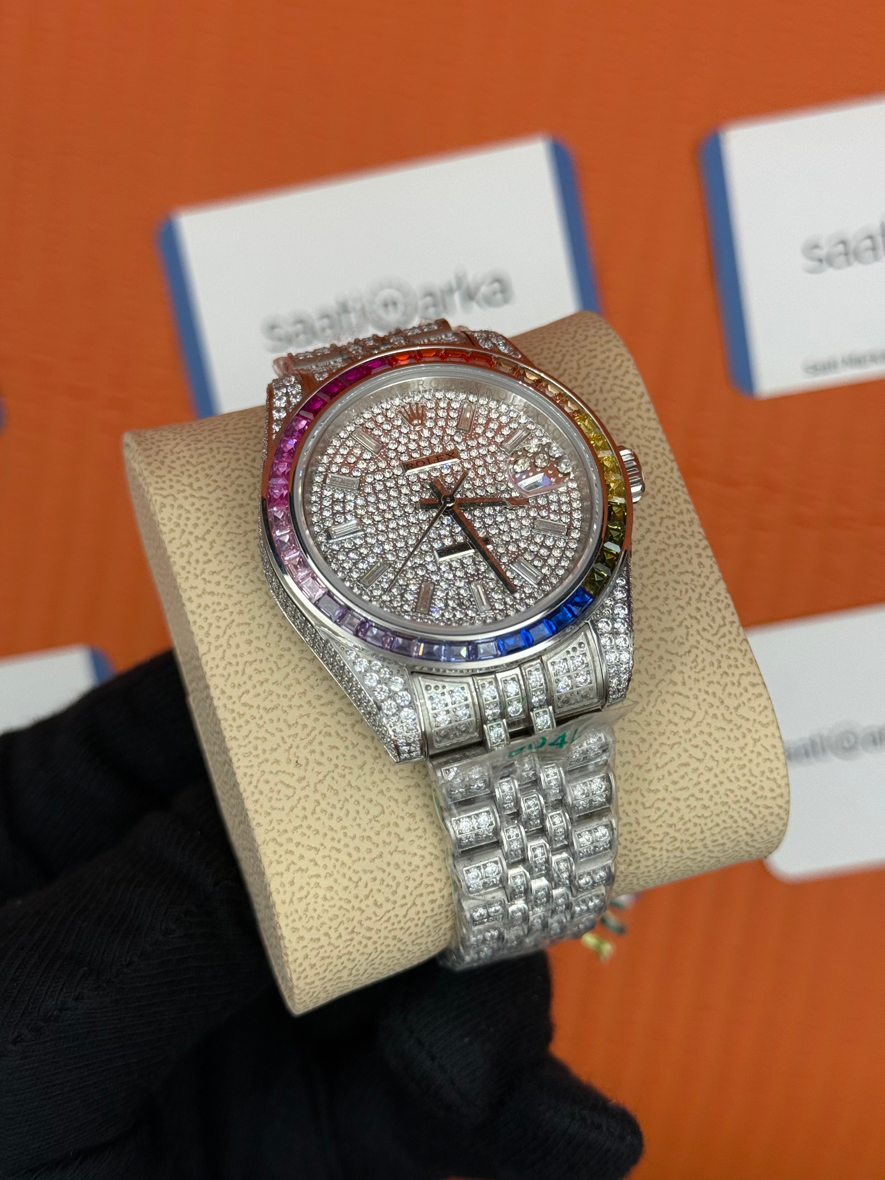 ROLEX Datejust full diamond 41mm silver