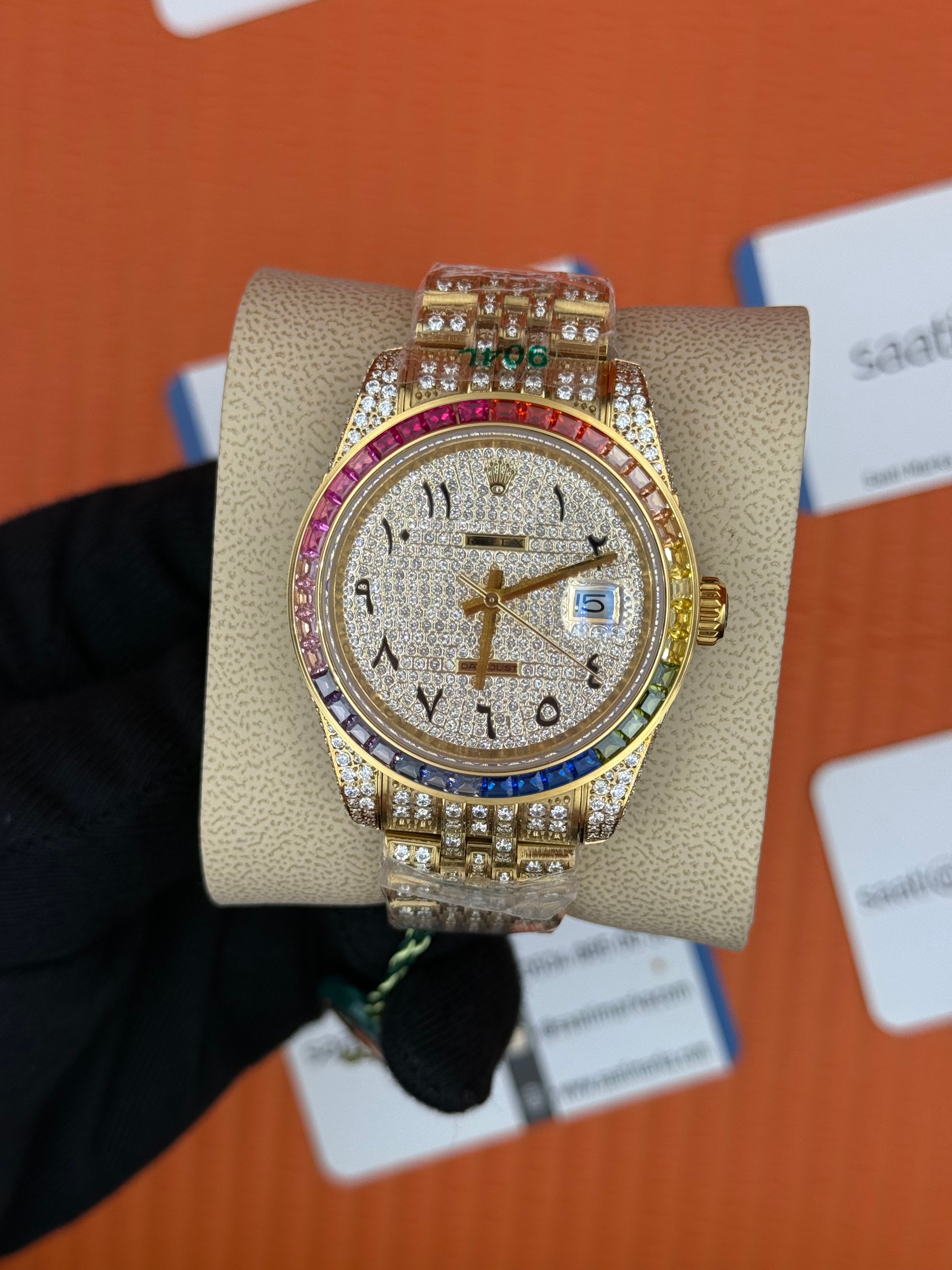 ROLEX Datejust arabic dial full diamond 41mm gold 