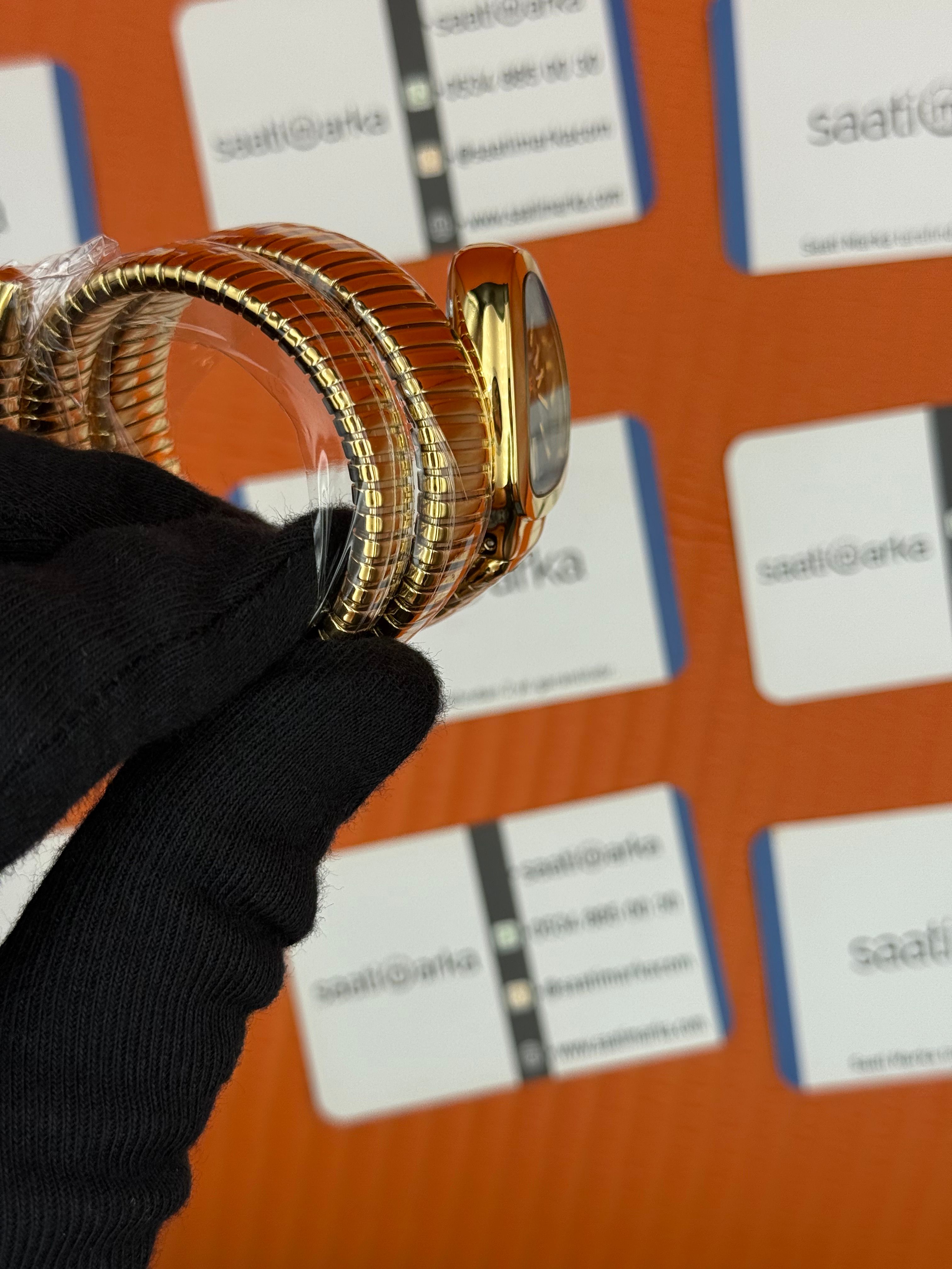 BVLGARİ serpenti çift sarma gold kordon siyah kadran kadın kol saati